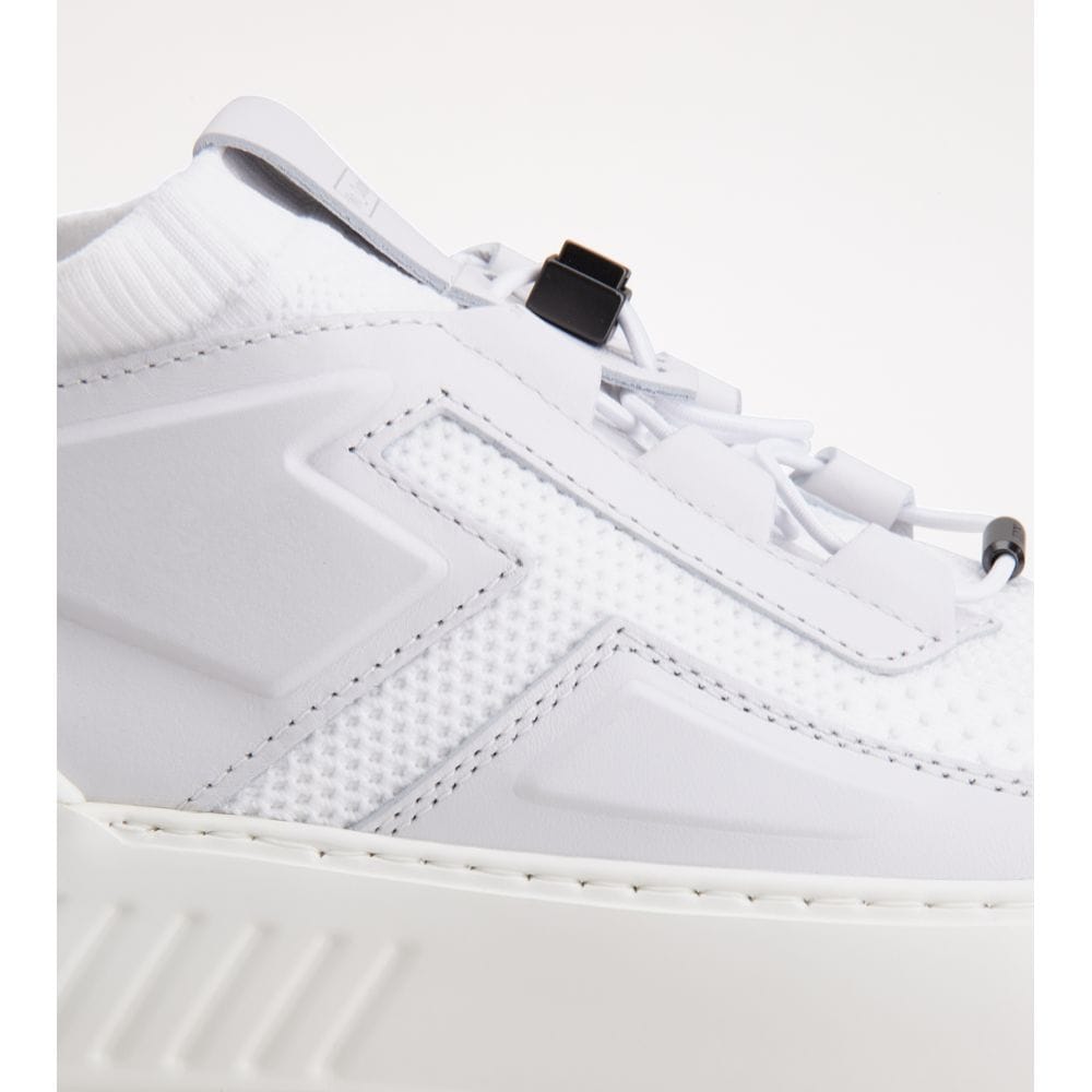 Tods No_Code X In Leather And Technical Fabric White Mens