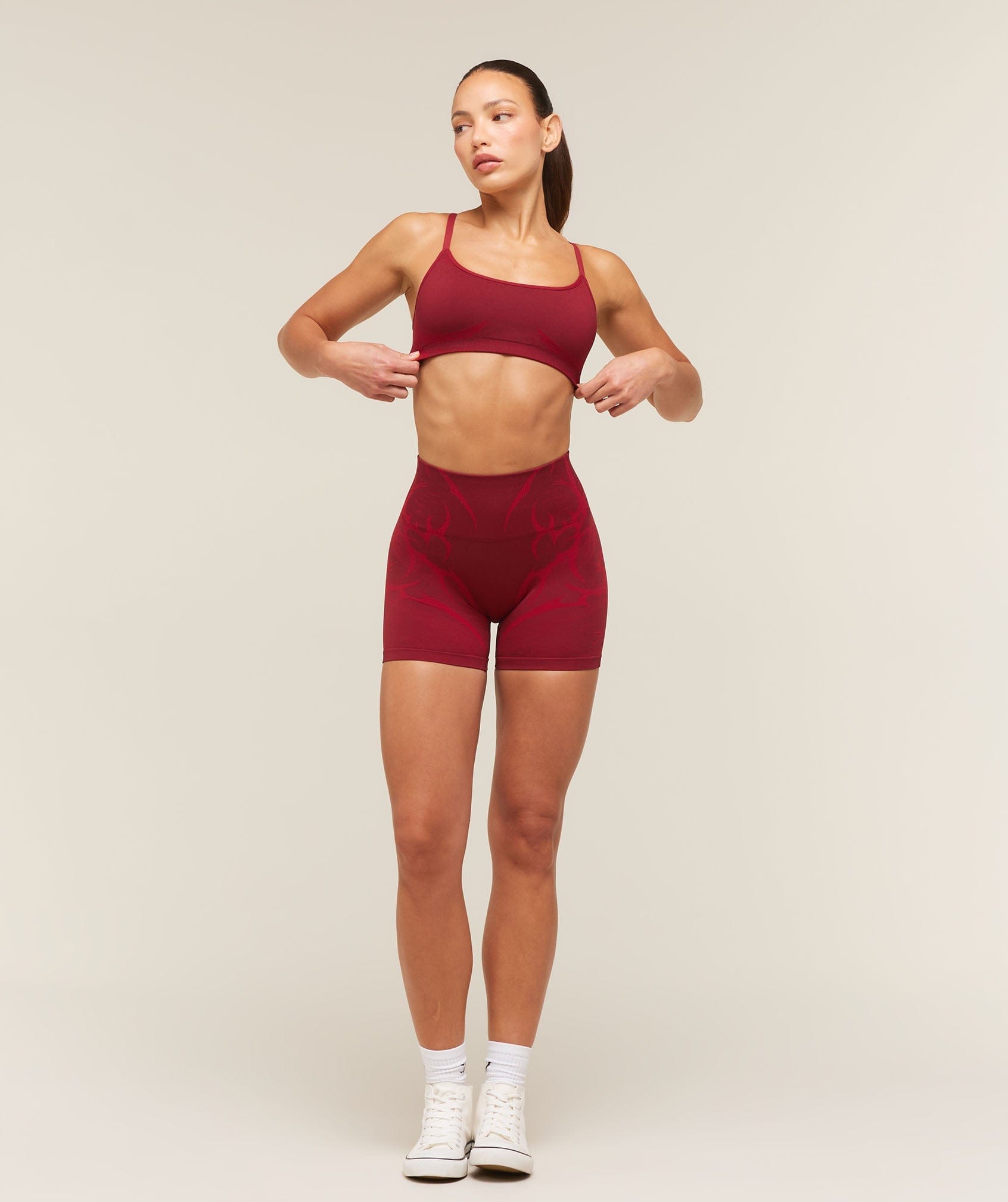 Women's Gymshark Storm Seamless Sports Bra Sets Red