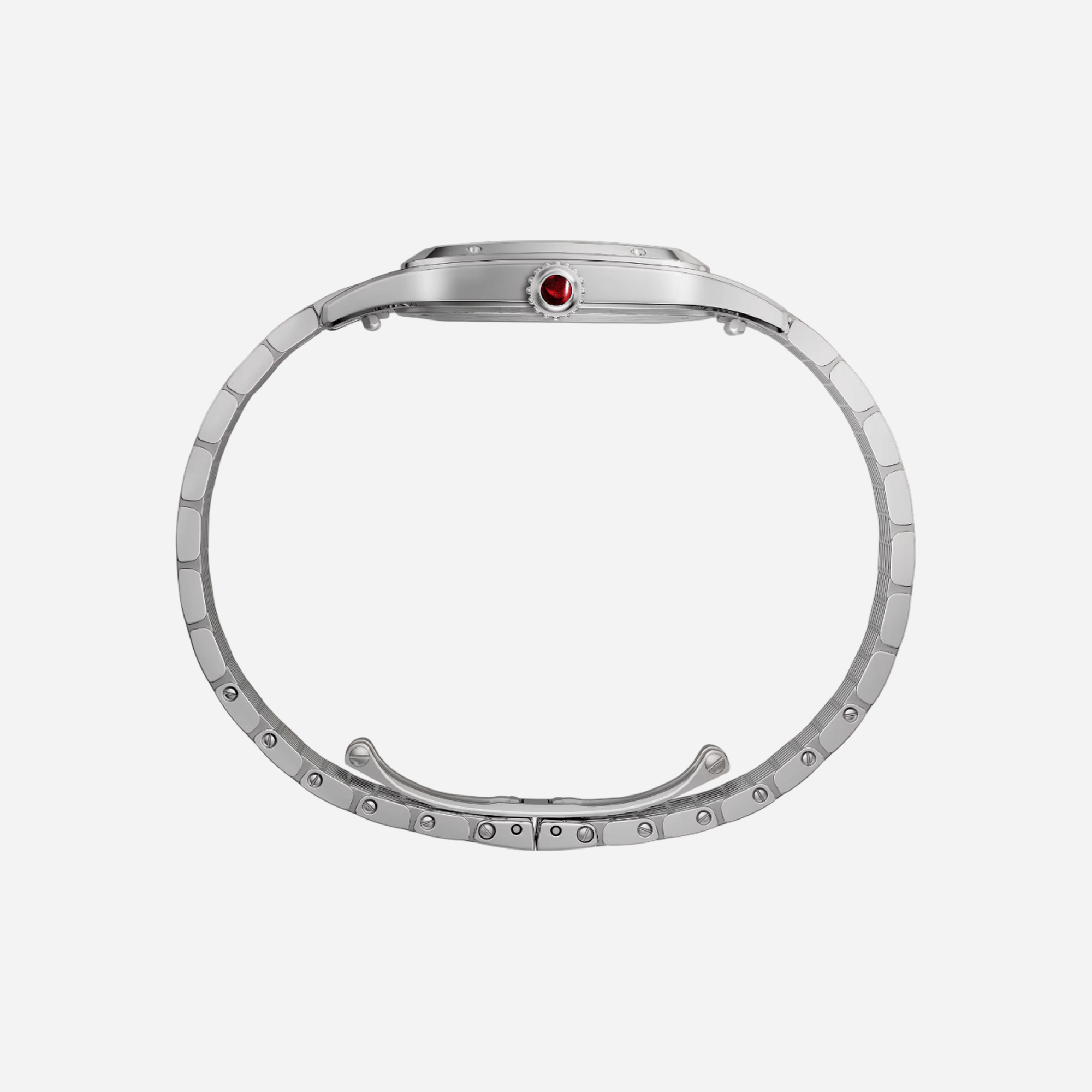 Cartier Santos Dumont Silver Dial Steel Strap Watch - WGSA0124