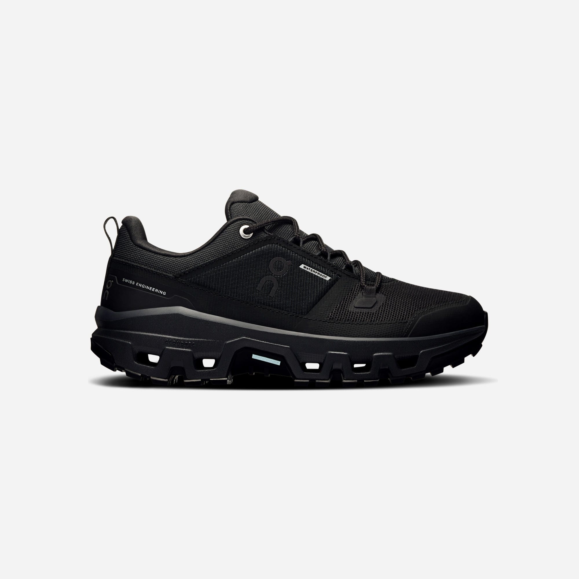 ON Running Cloudrock Low Waterproof Black Black WMNS