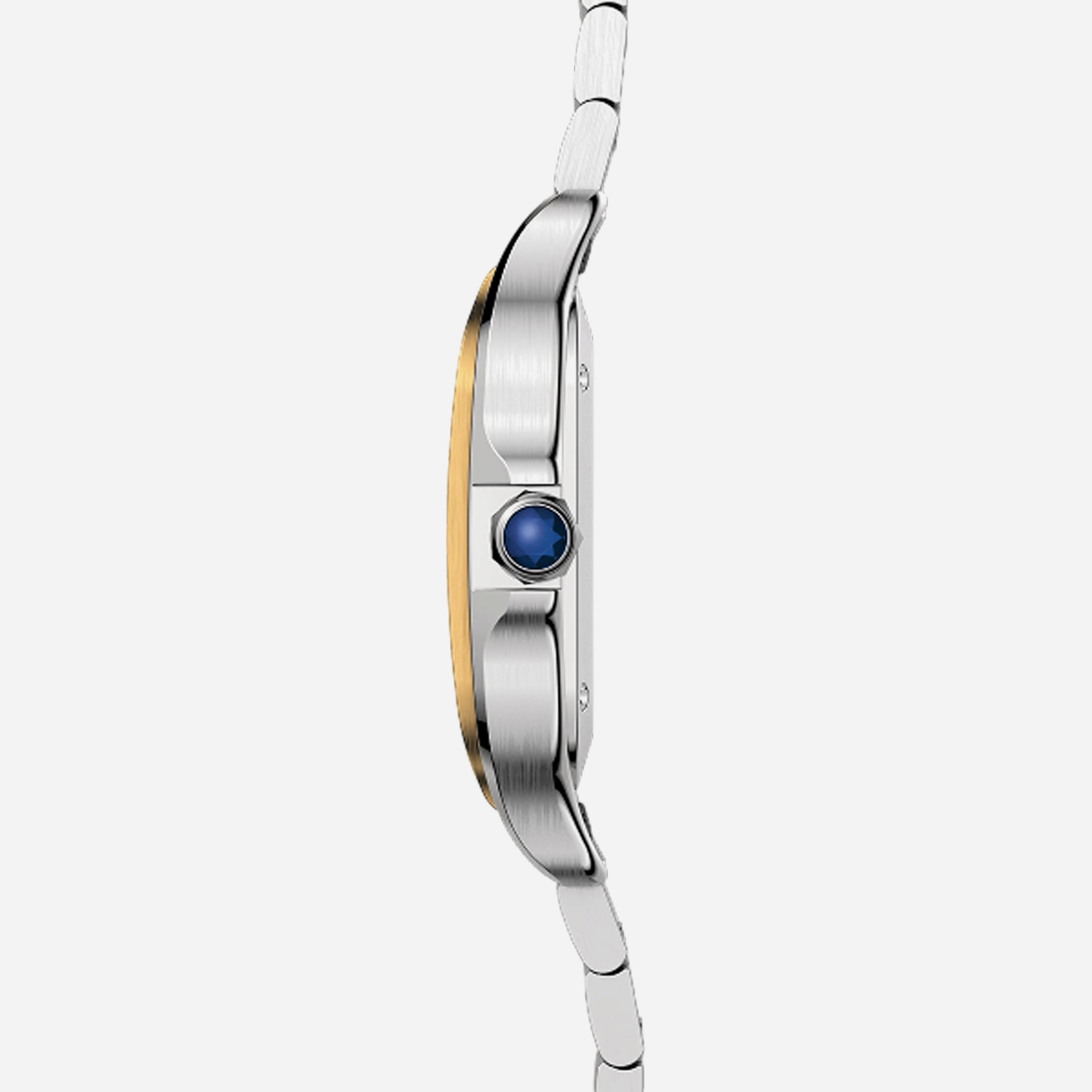 Cartier Santos De Cartier White Dial Gold And Steel Strap Watch - W2SA0016