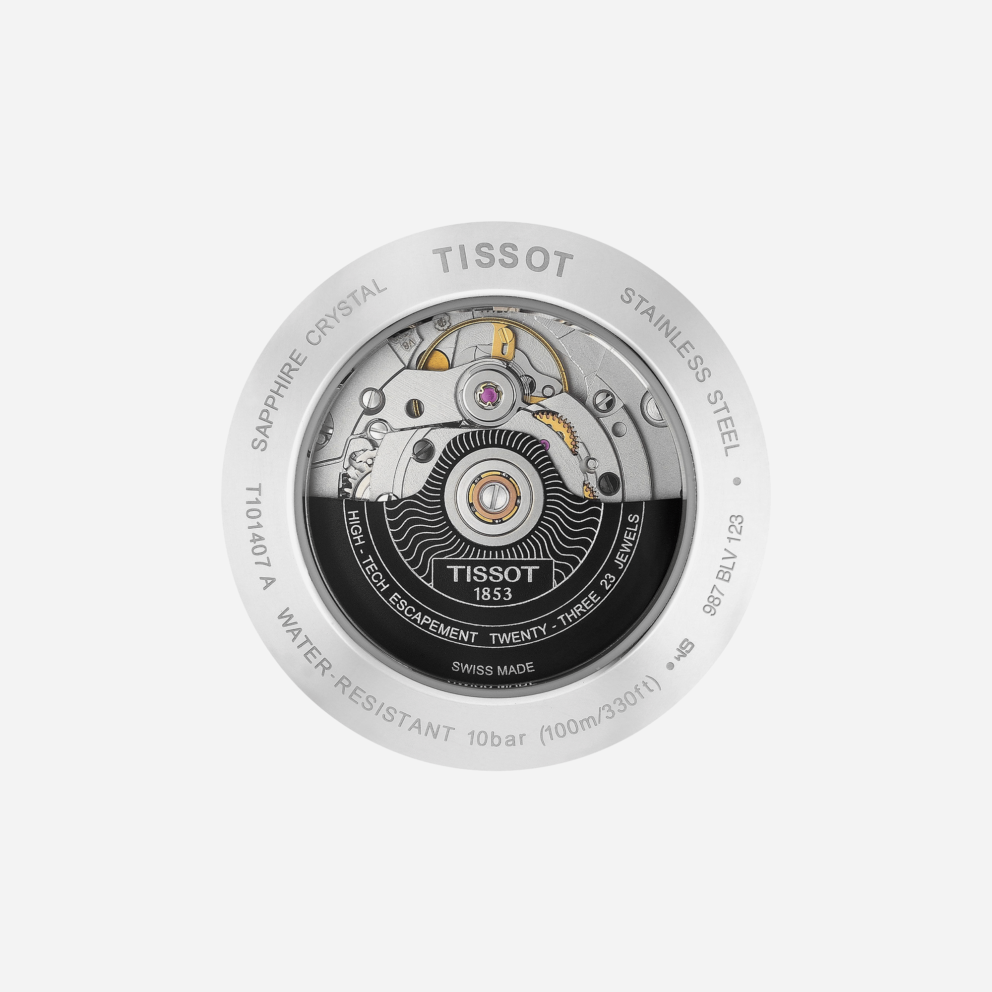 Tissot PR 100 Powermatic 80 Silver Dial Silver & Yellow Gold PVD Watch