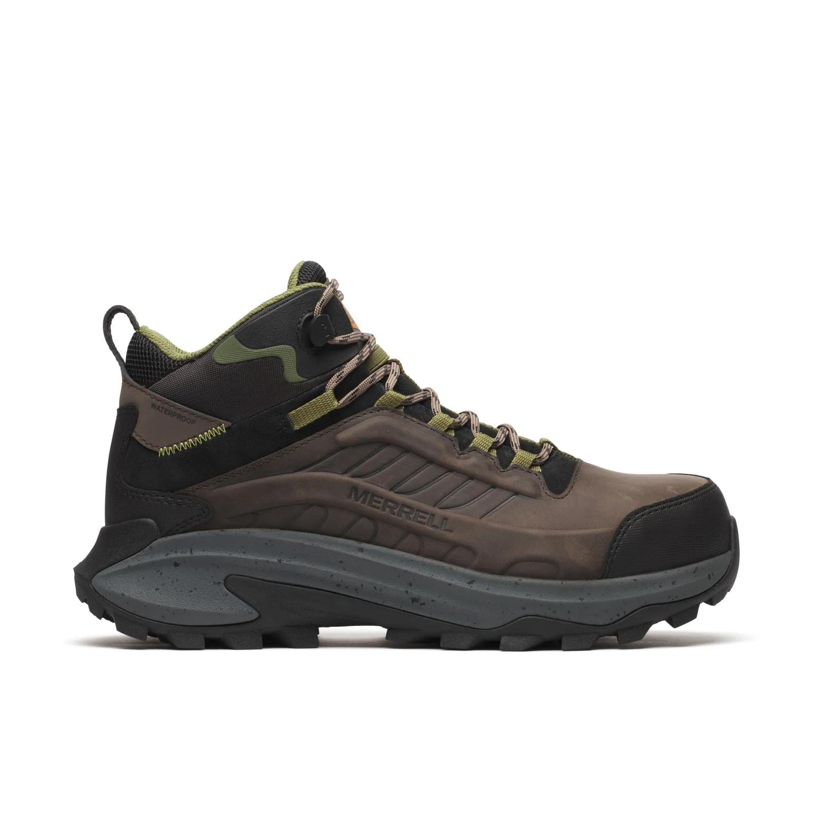 Merrell Men's Moab Speed 2 Mid Waterproof Carbon Fiber Work Boot Dark Taupe