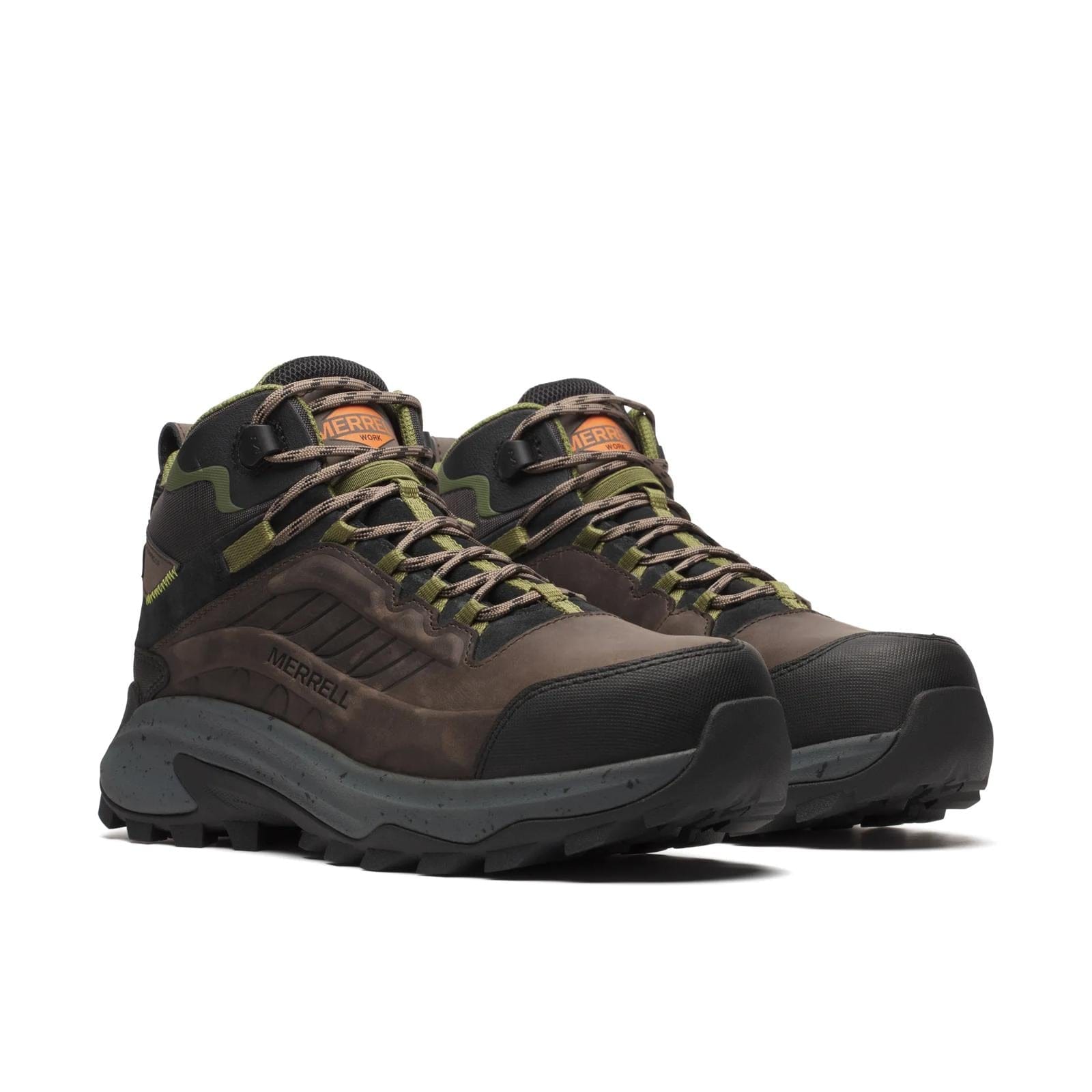 Merrell Men's Moab Speed 2 Mid Waterproof Carbon Fiber Work Boot Dark Taupe