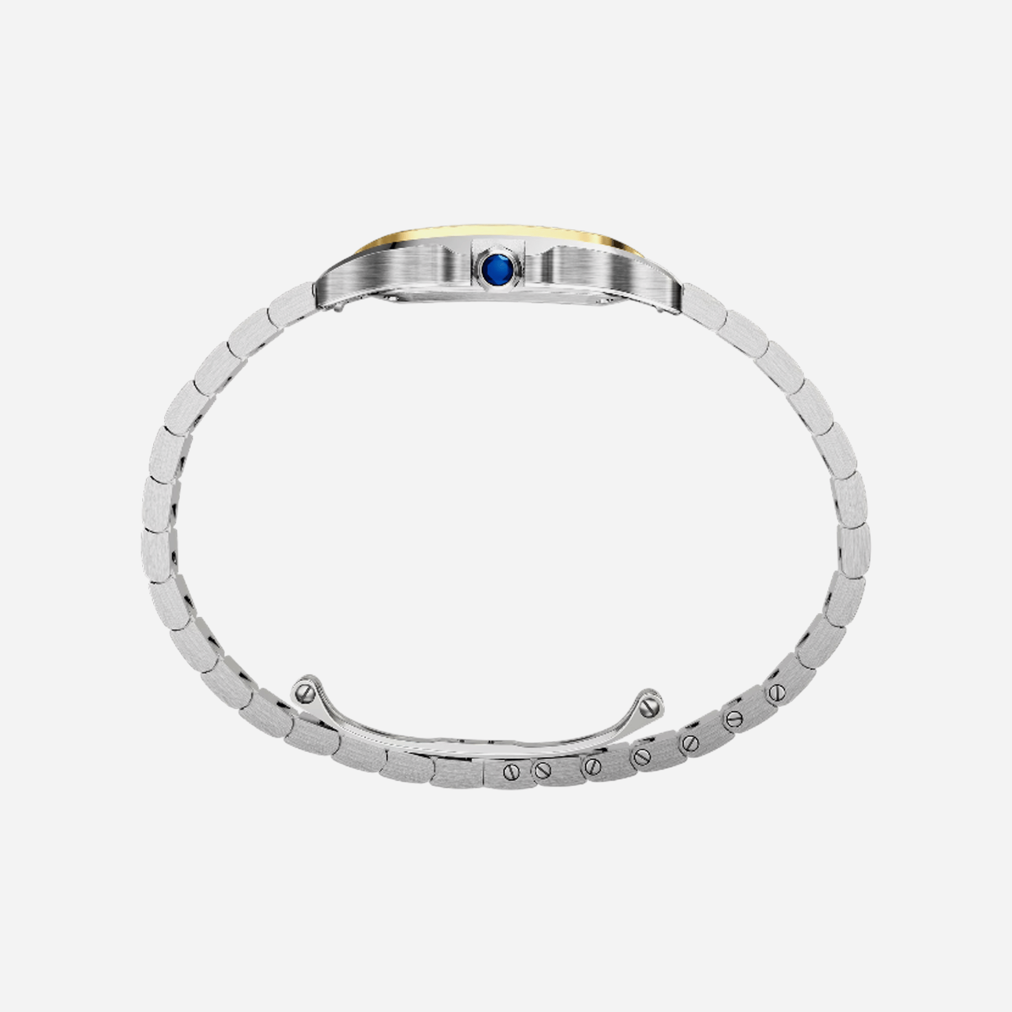 Cartier Santos De Cartier Silver Dial Gold And Steel Strap Watch - W2SA0033