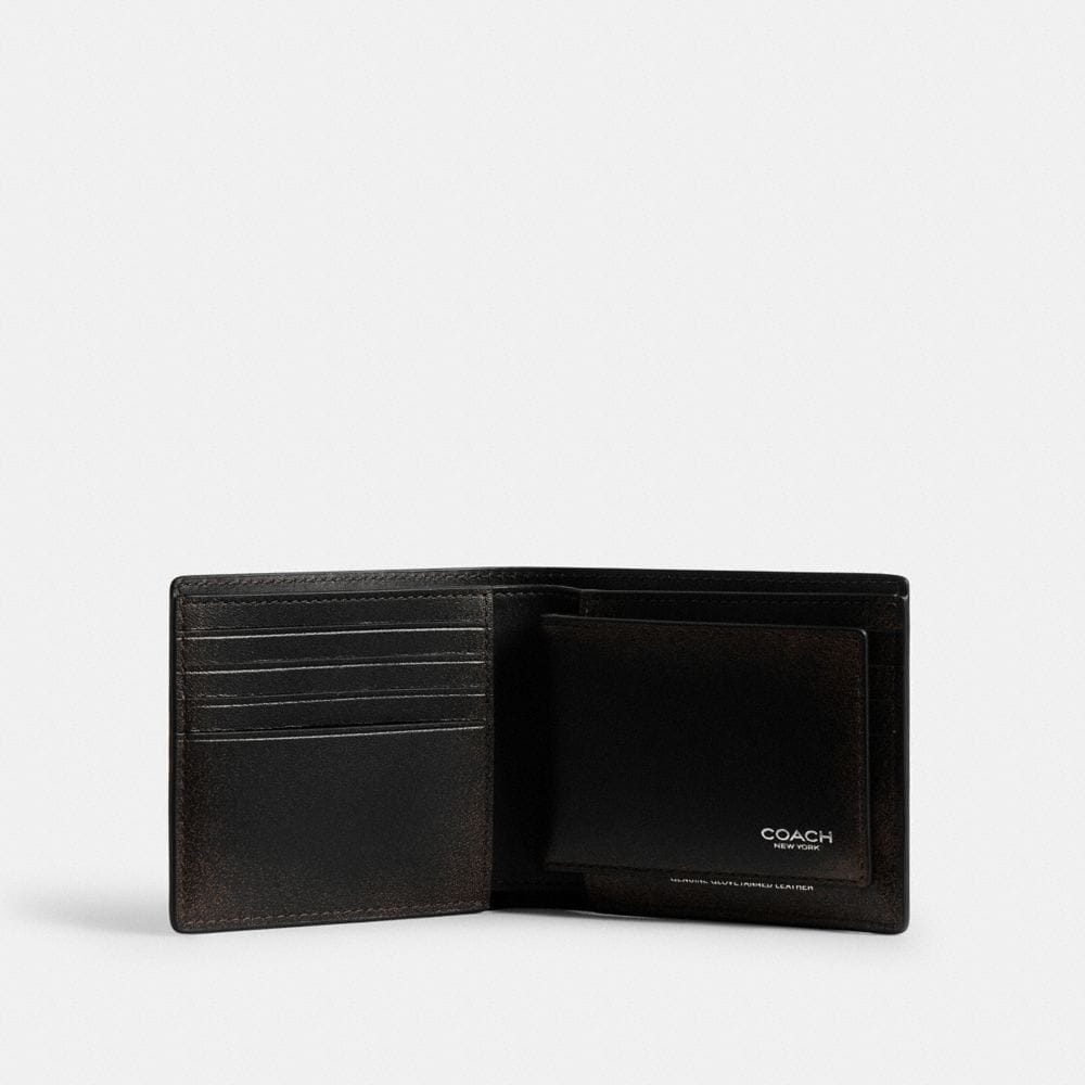 Coach 3 In 1 Wallet In Loved Leather Black Light Tan