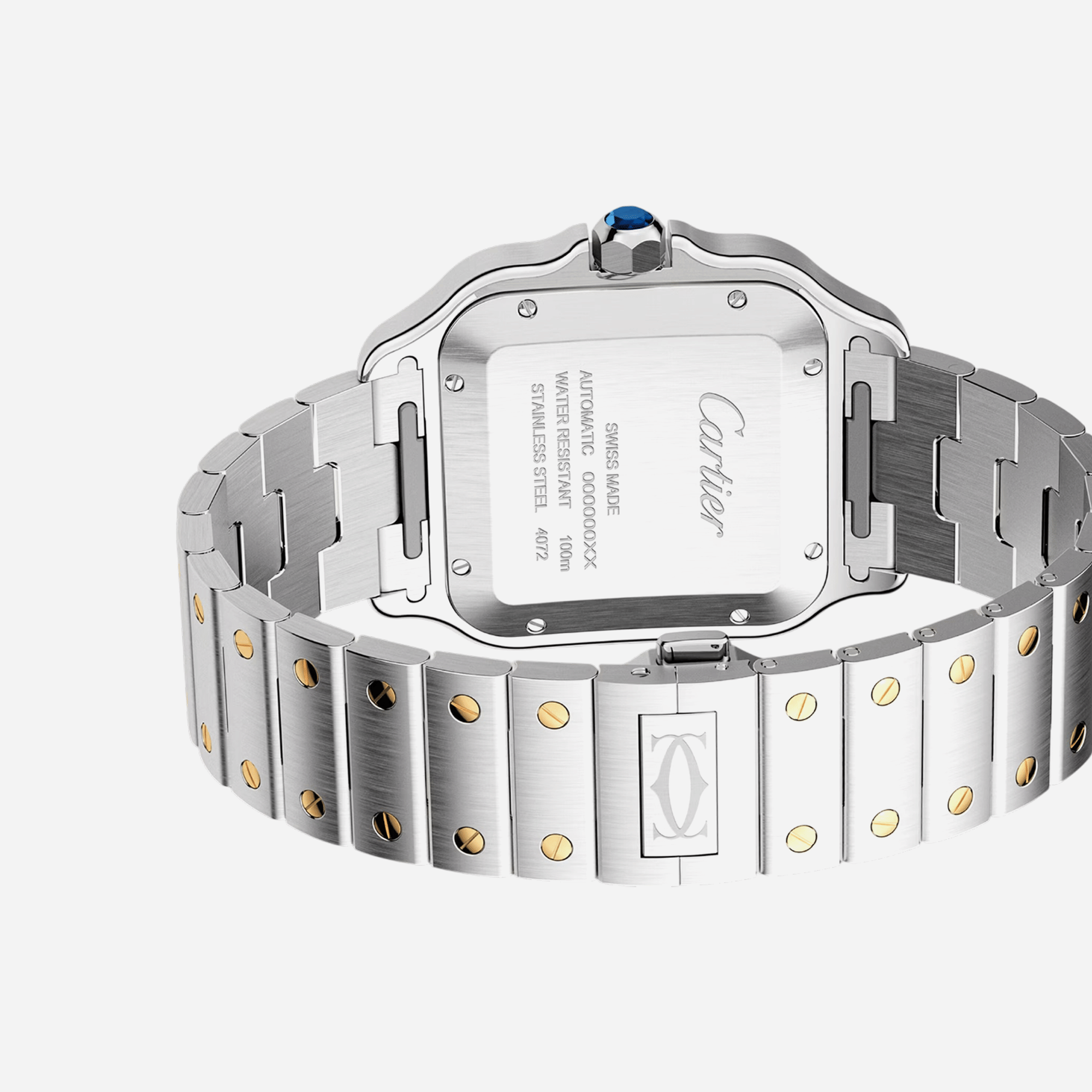 Cartier Santos De Cartier White Dial Steel Strap Watch - W2SA0009