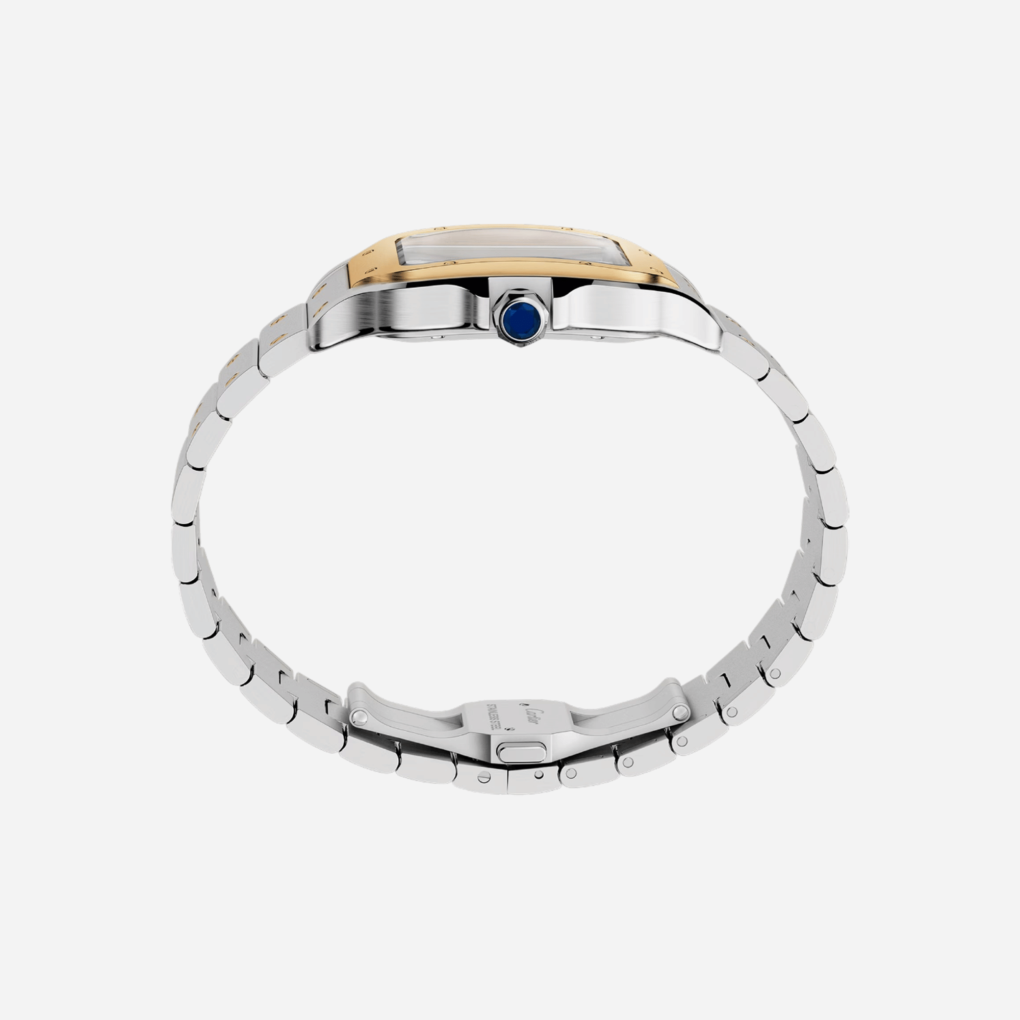 Cartier Santos De Cartier White Dial Steel Strap Watch - W2SA0009