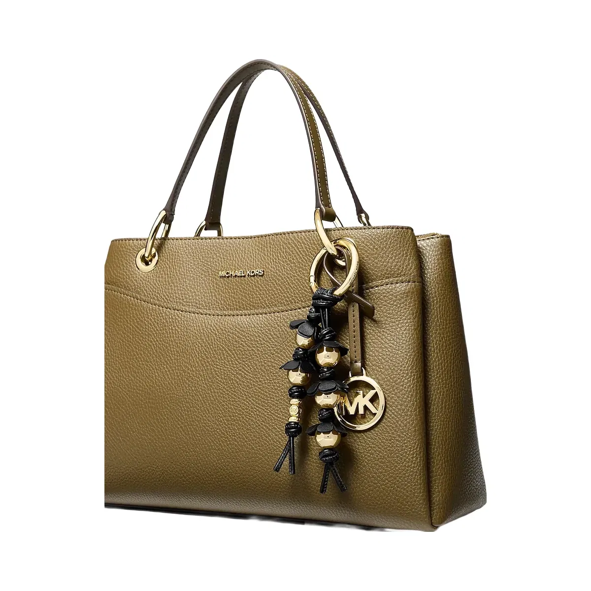 Michael Kors Embellished Floral Bag Charm Black