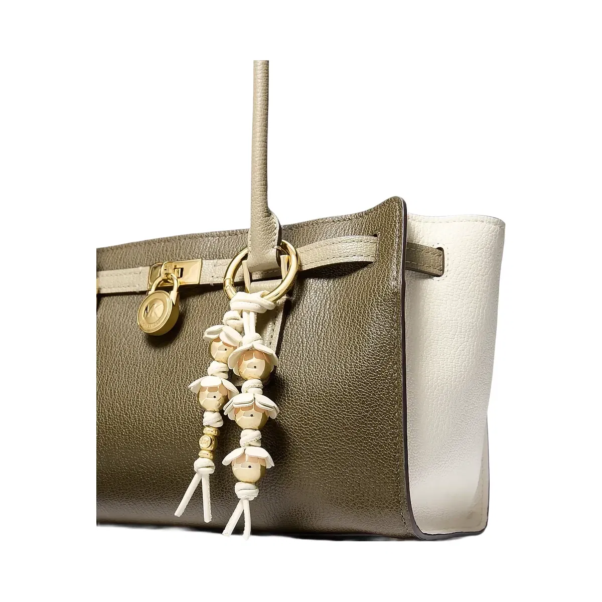 Michael Kors Embellished Floral Bag Charm Eggshell