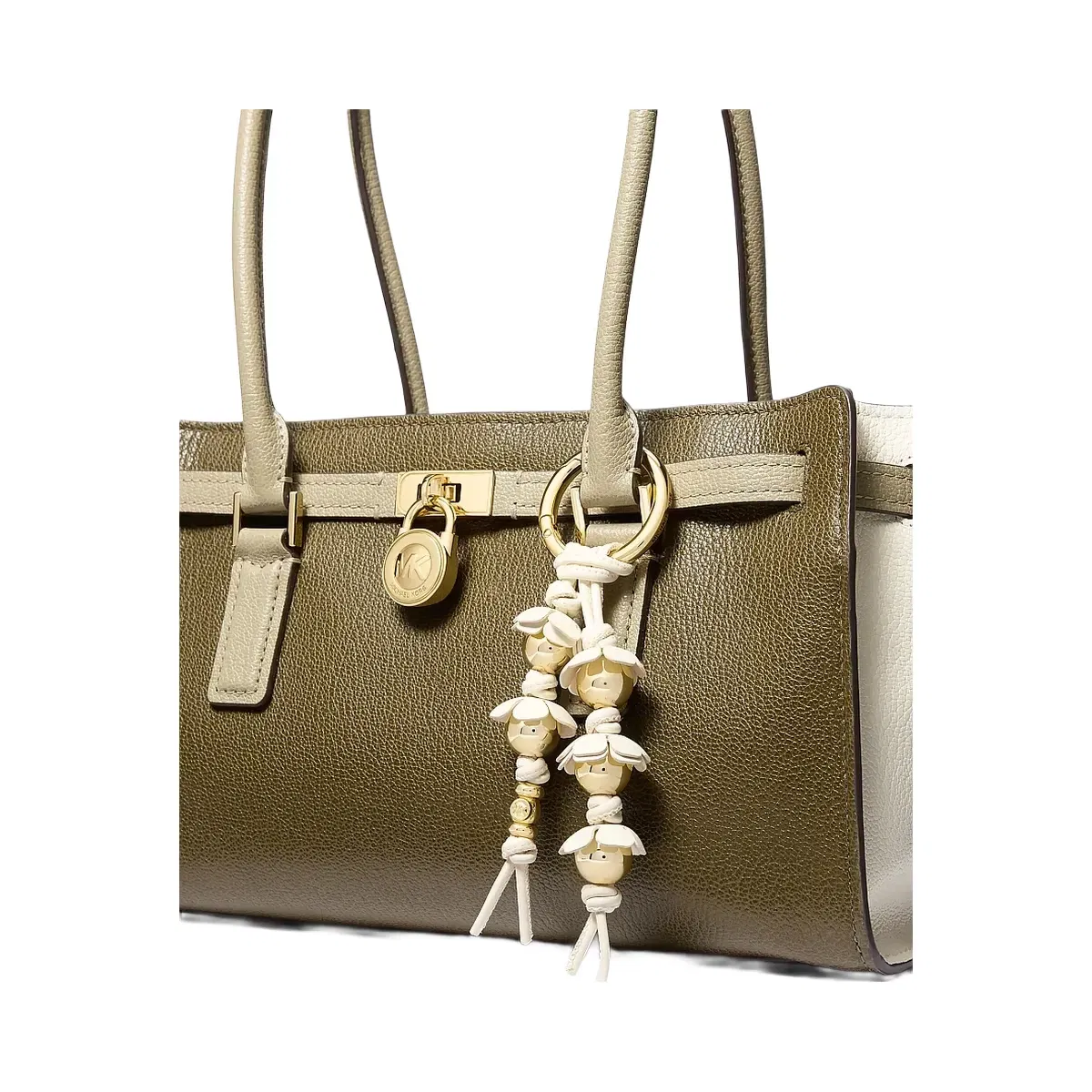 Michael Kors Embellished Floral Bag Charm Eggshell