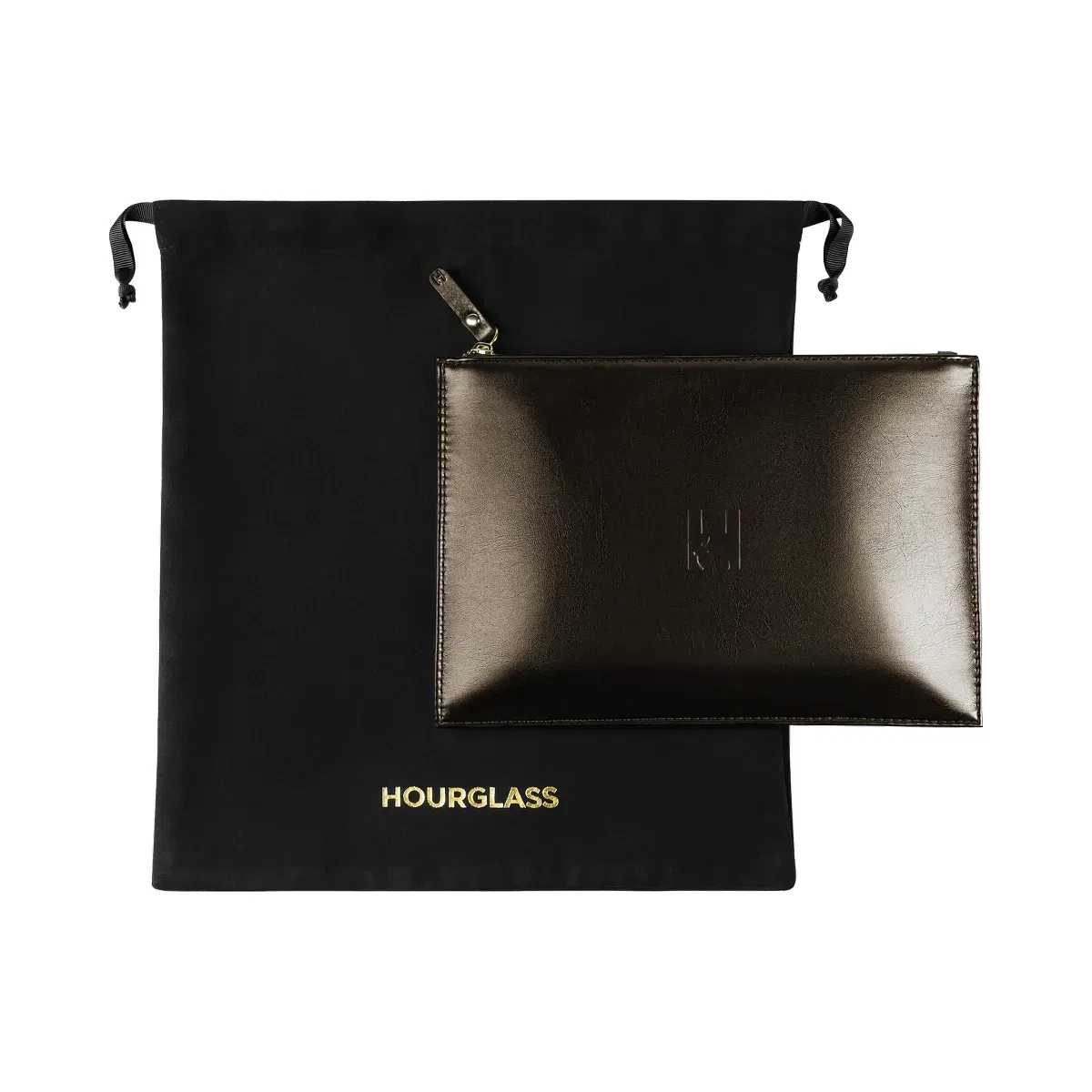 Hourglass Vegan Leather Makeup Clutch - Bronze