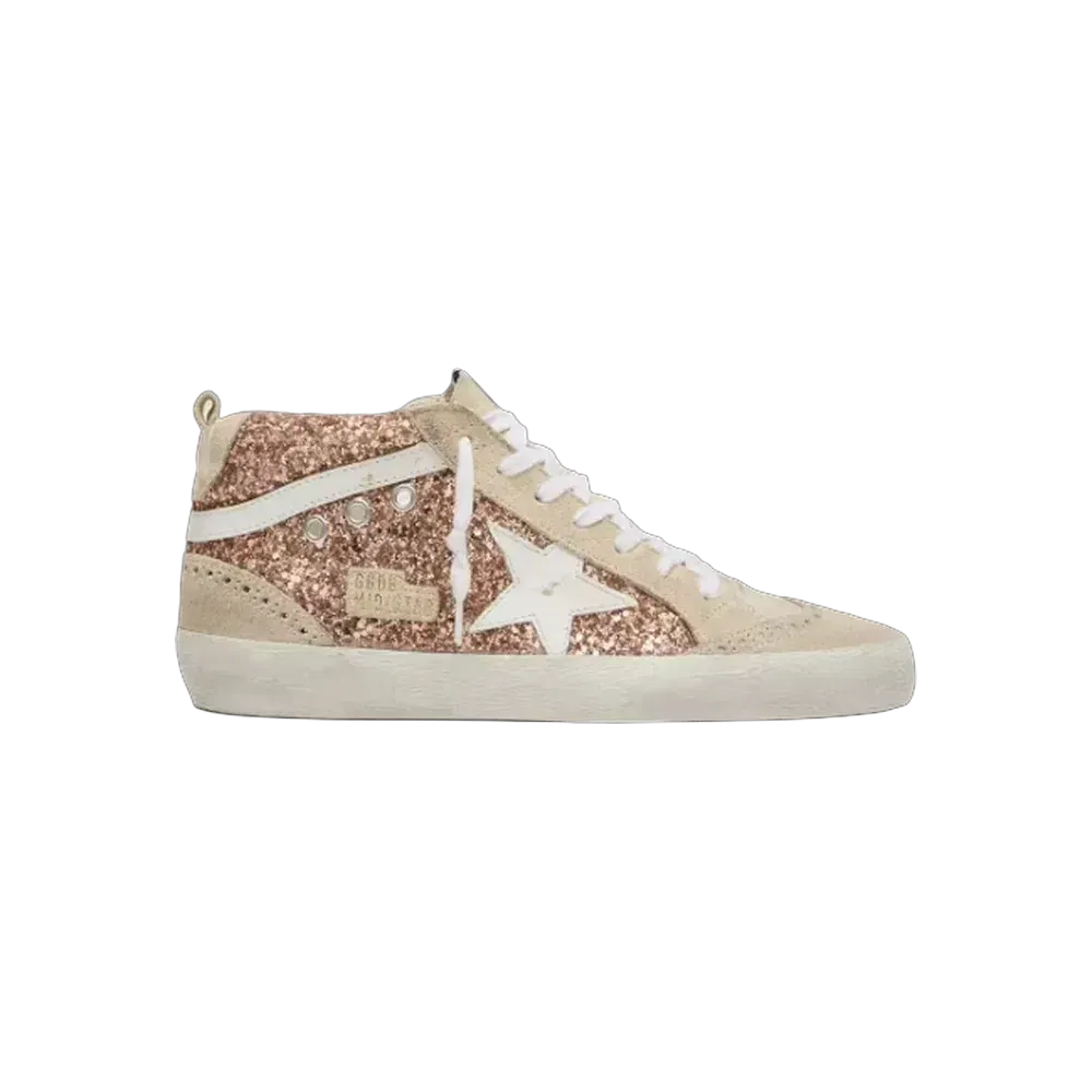 Golden Goose Mid Star With Pink Glitter