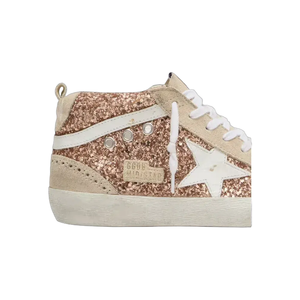 Golden Goose Mid Star With Pink Glitter