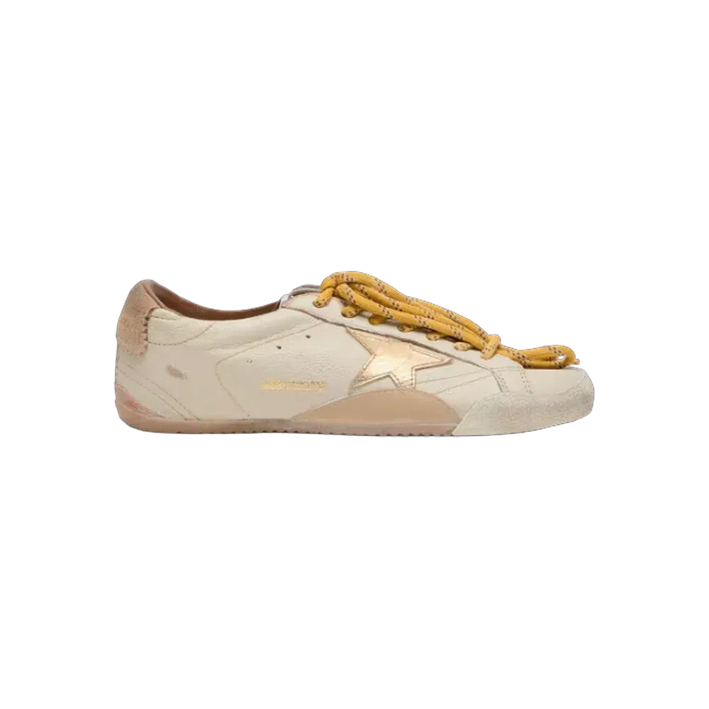 Golden Goose True-Star In White Nappa Leather With Gold Star