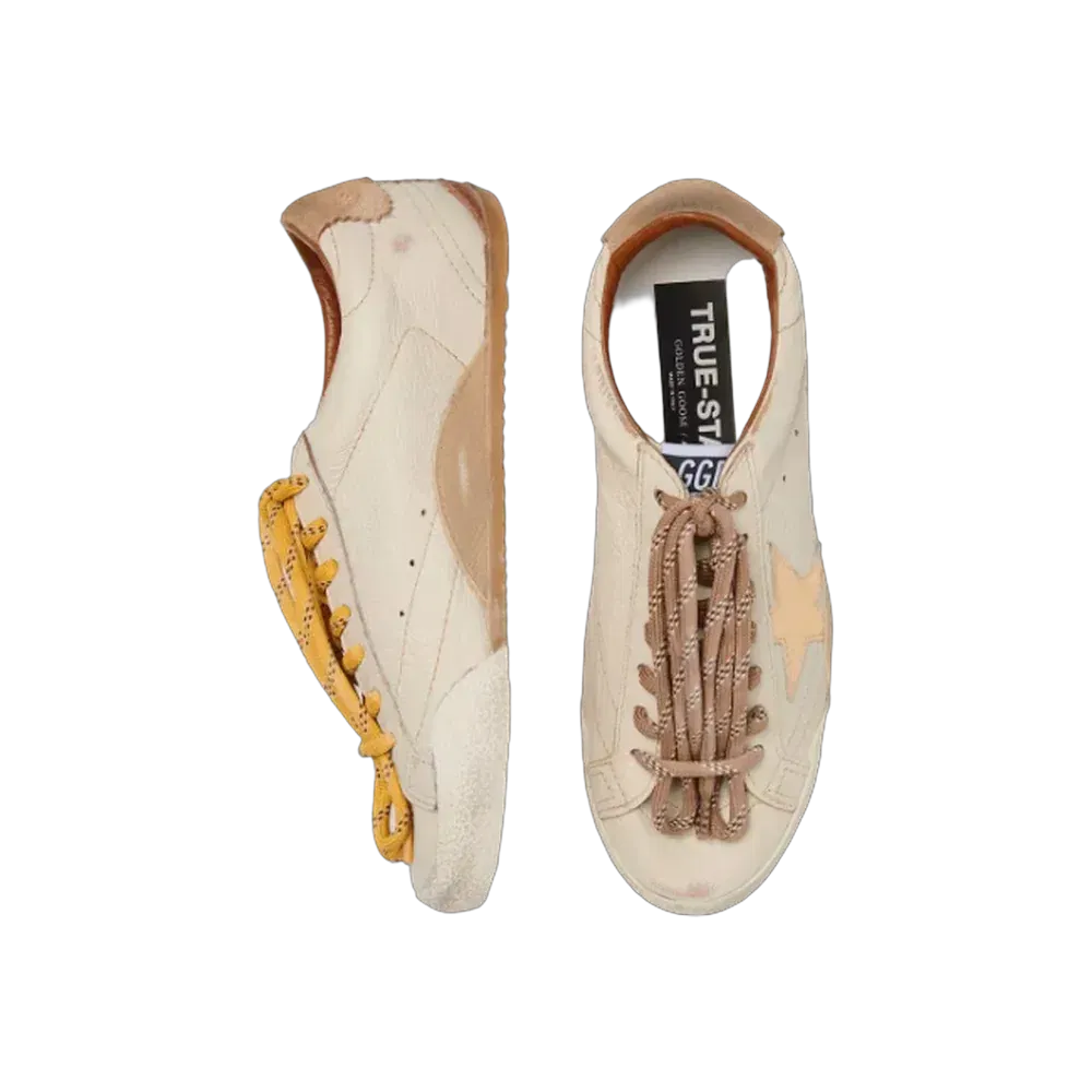 Golden Goose True-Star In White Nappa Leather With Gold Star