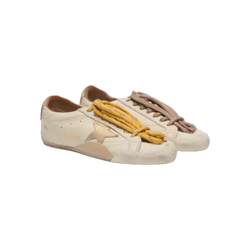 Golden Goose True-Star In White Nappa Leather With Gold Star