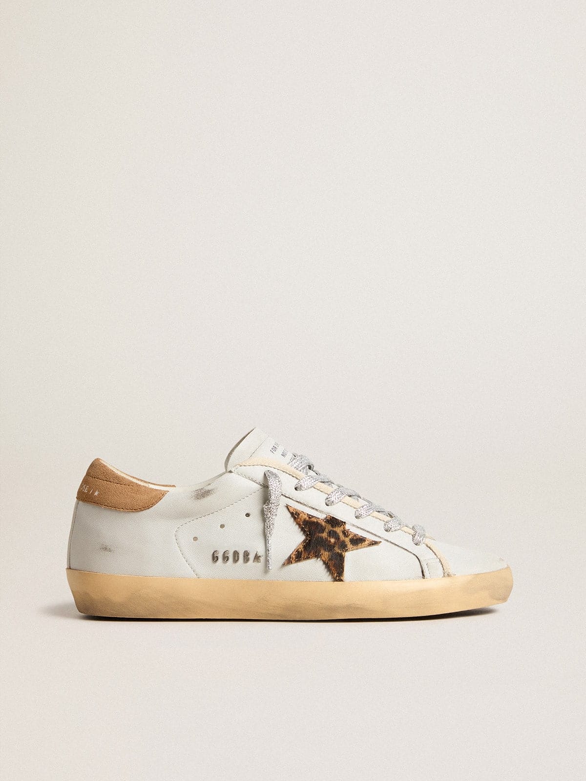 Golden Goose Womens Super-Star In Nappa Leather With Pony Skin Star And Suede Heel Tab Womens