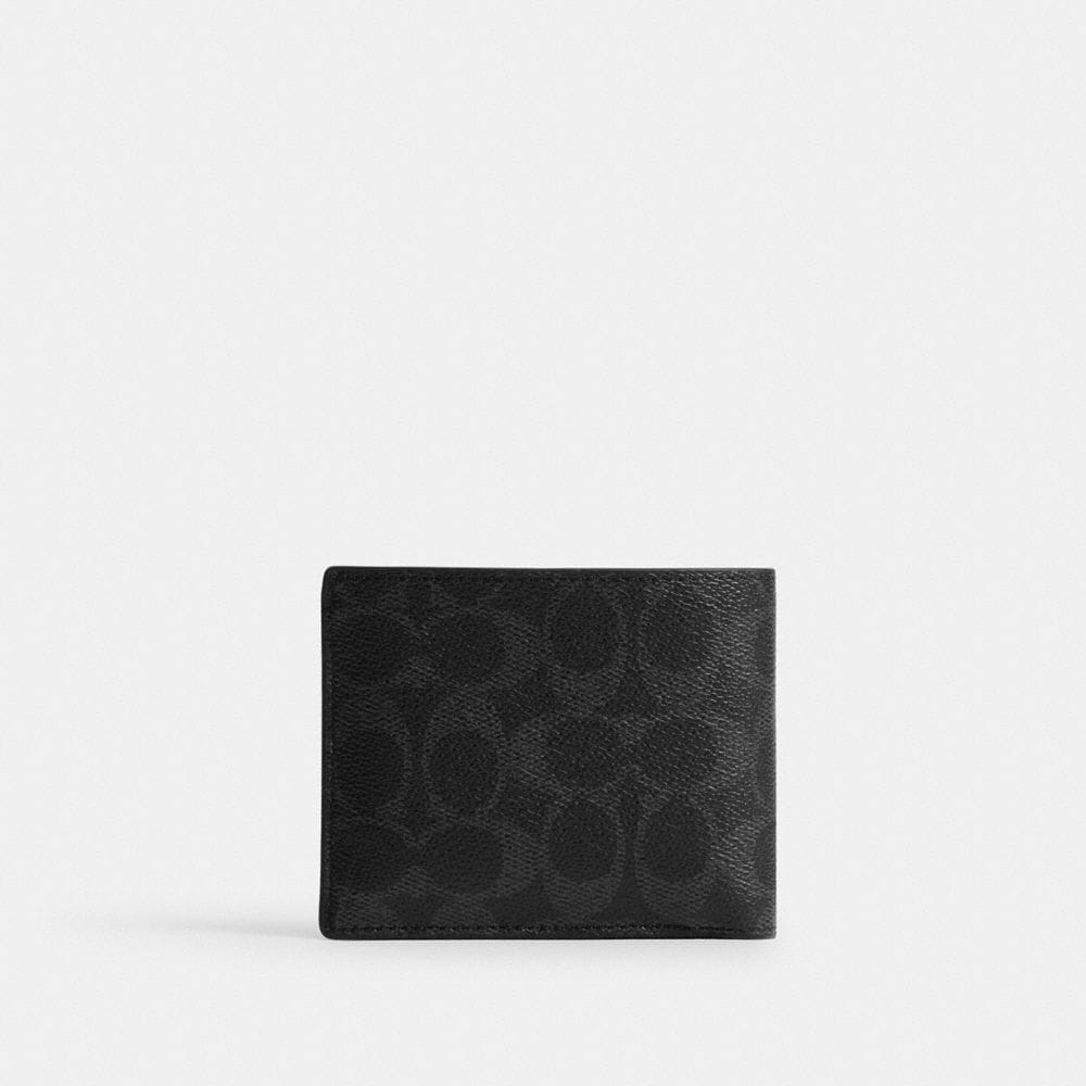 Coach 3 In 1 Wallet In Signature Canvas Black Signature