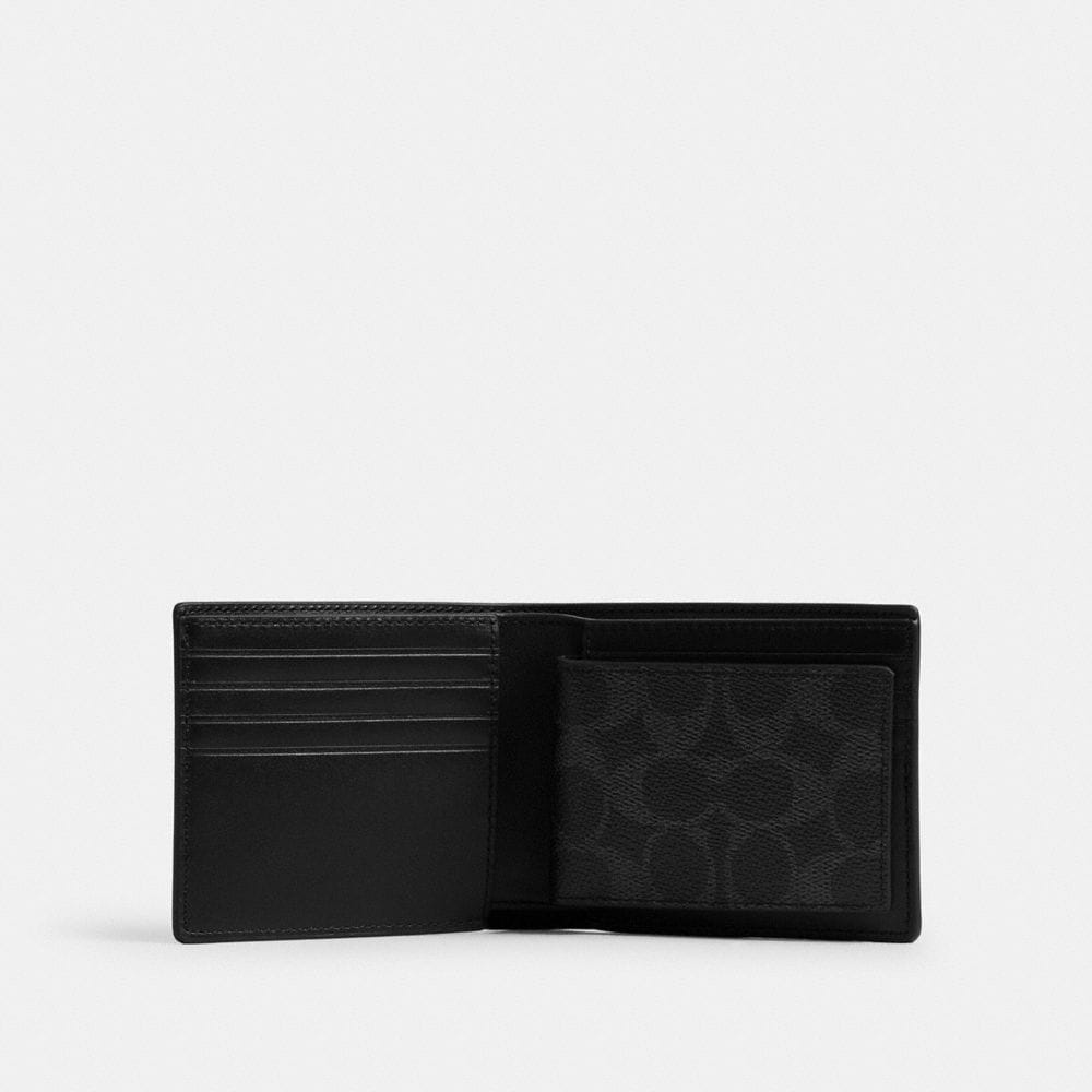 Coach 3 In 1 Wallet In Signature Canvas Black Signature