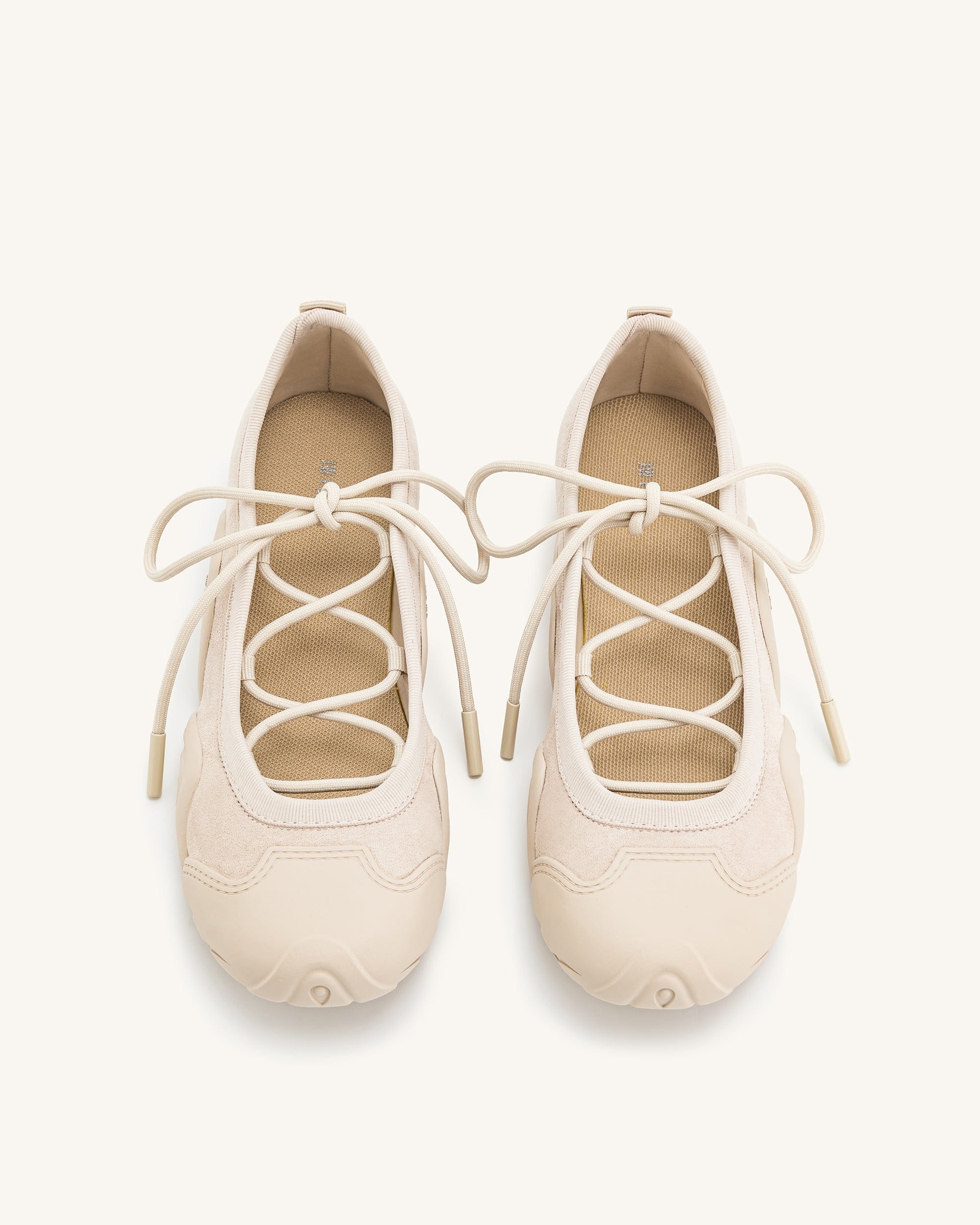 Jw Pei Caitlin Lace Up Ballerina Sneakers Beige