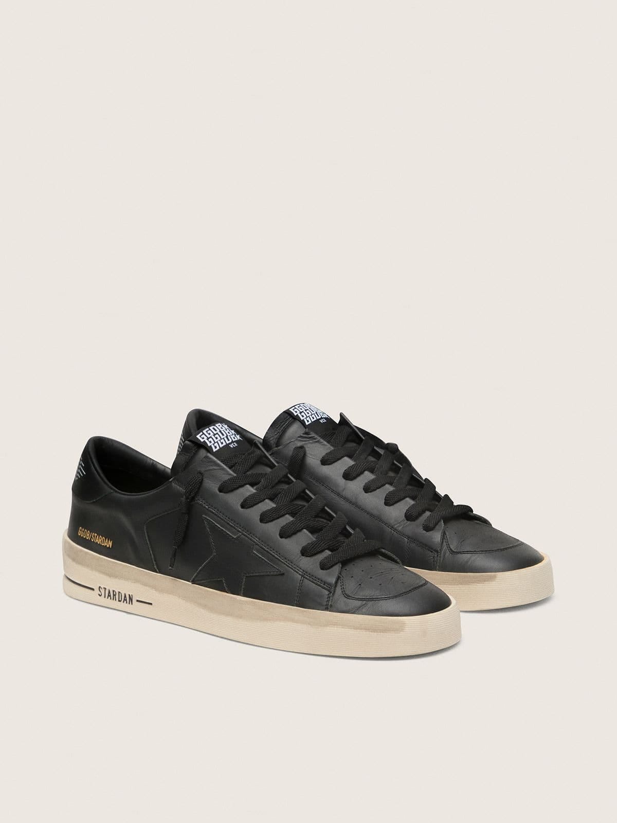 Golden Goose Mens Stardan In Total Black Leather Mens
