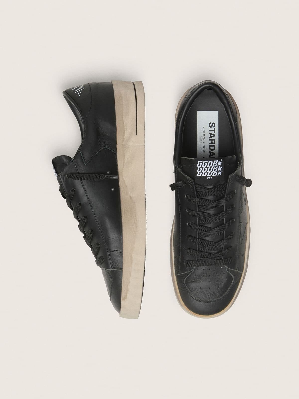 Golden Goose Mens Stardan In Total Black Leather Mens