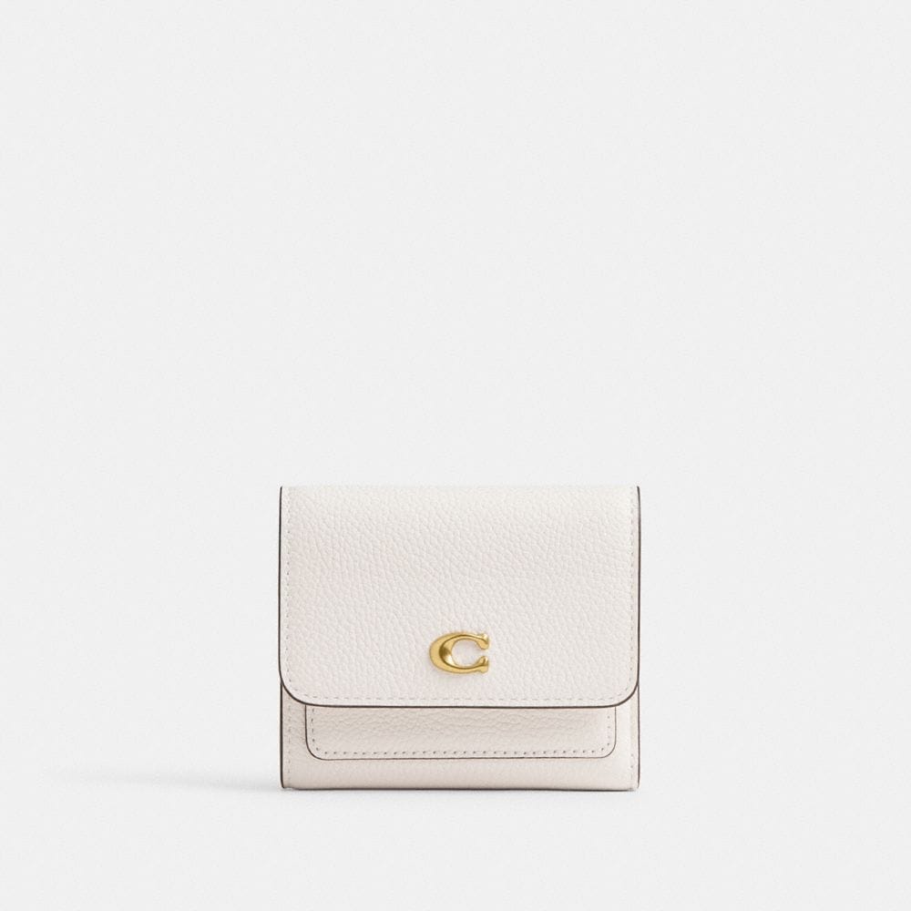 Coach Mila Small Flap Wallet Brass Chalk