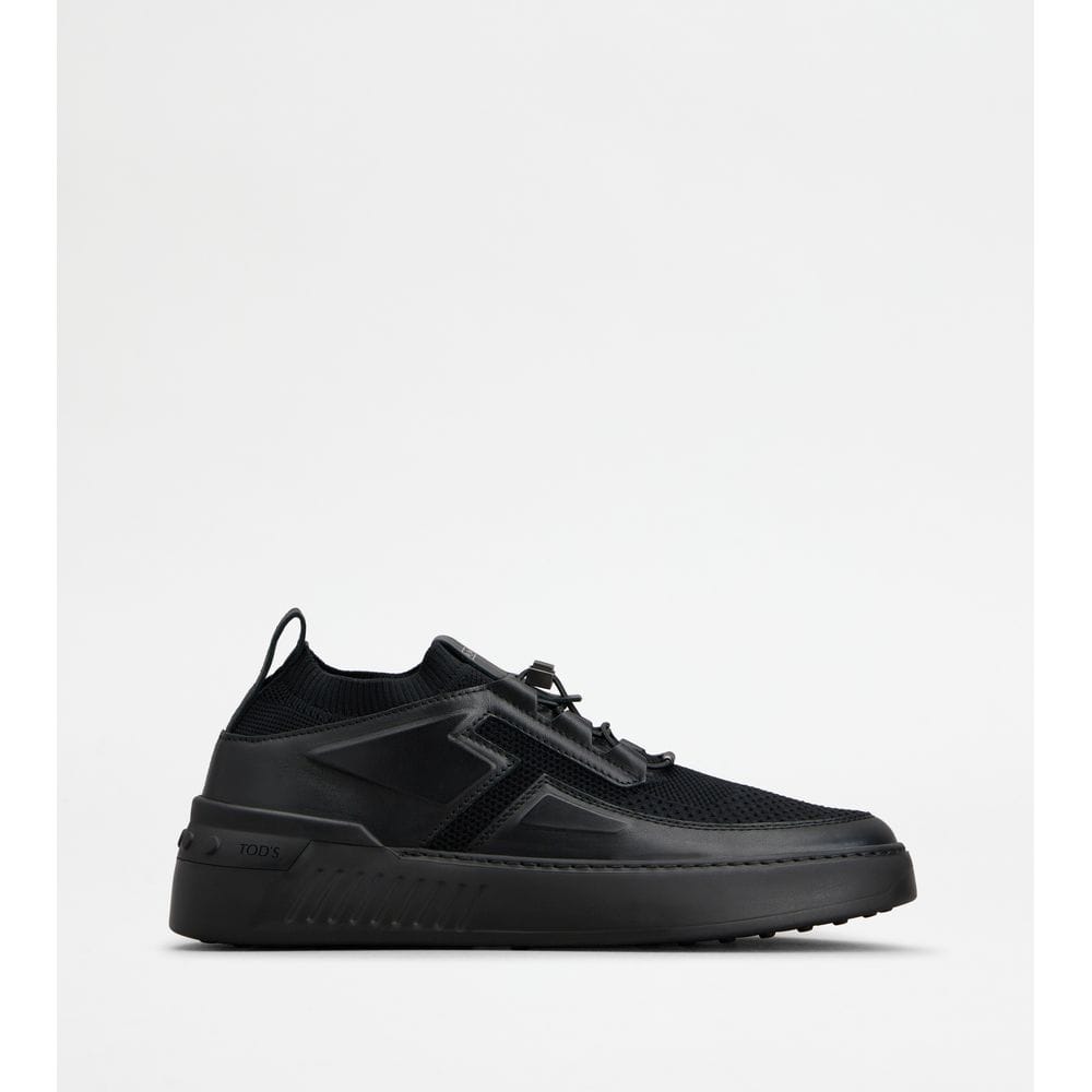 Tods No_Code X In Leather And Technical Fabric Black Mens