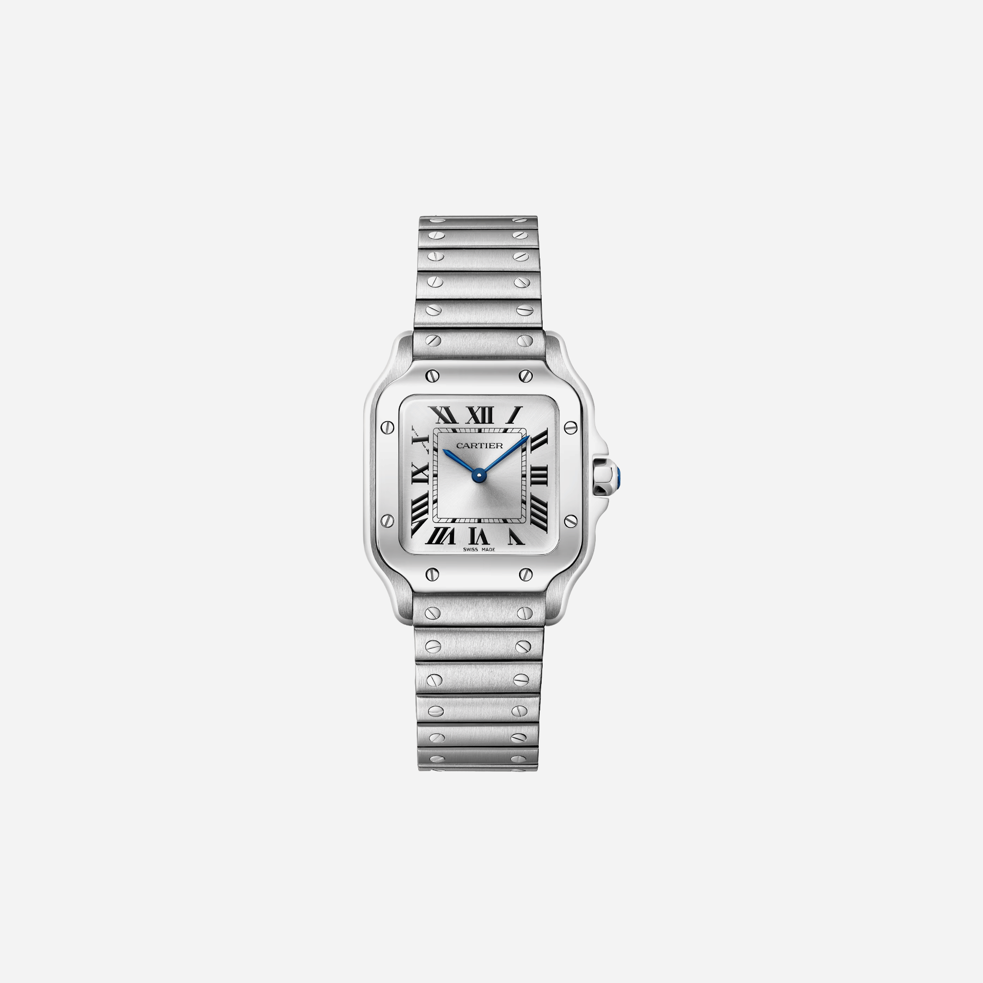 Cartier Santos De Cartier Silver Dial Steel Strap Watch - WSSA0082