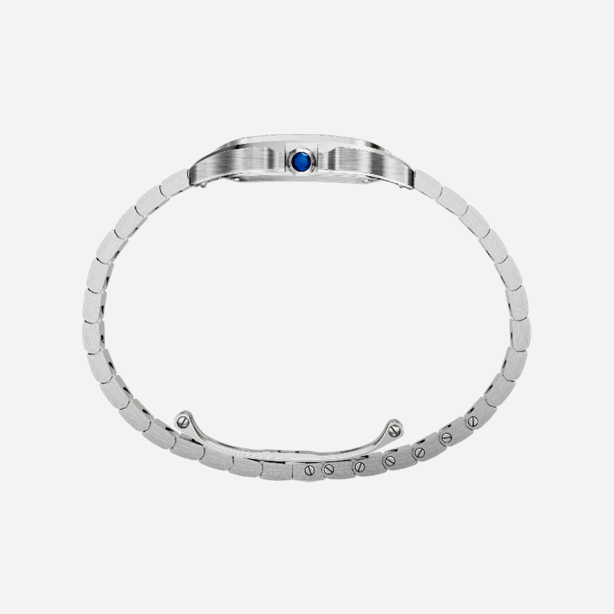 Cartier Santos De Cartier Silver Dial Steel Strap Watch - WSSA0082
