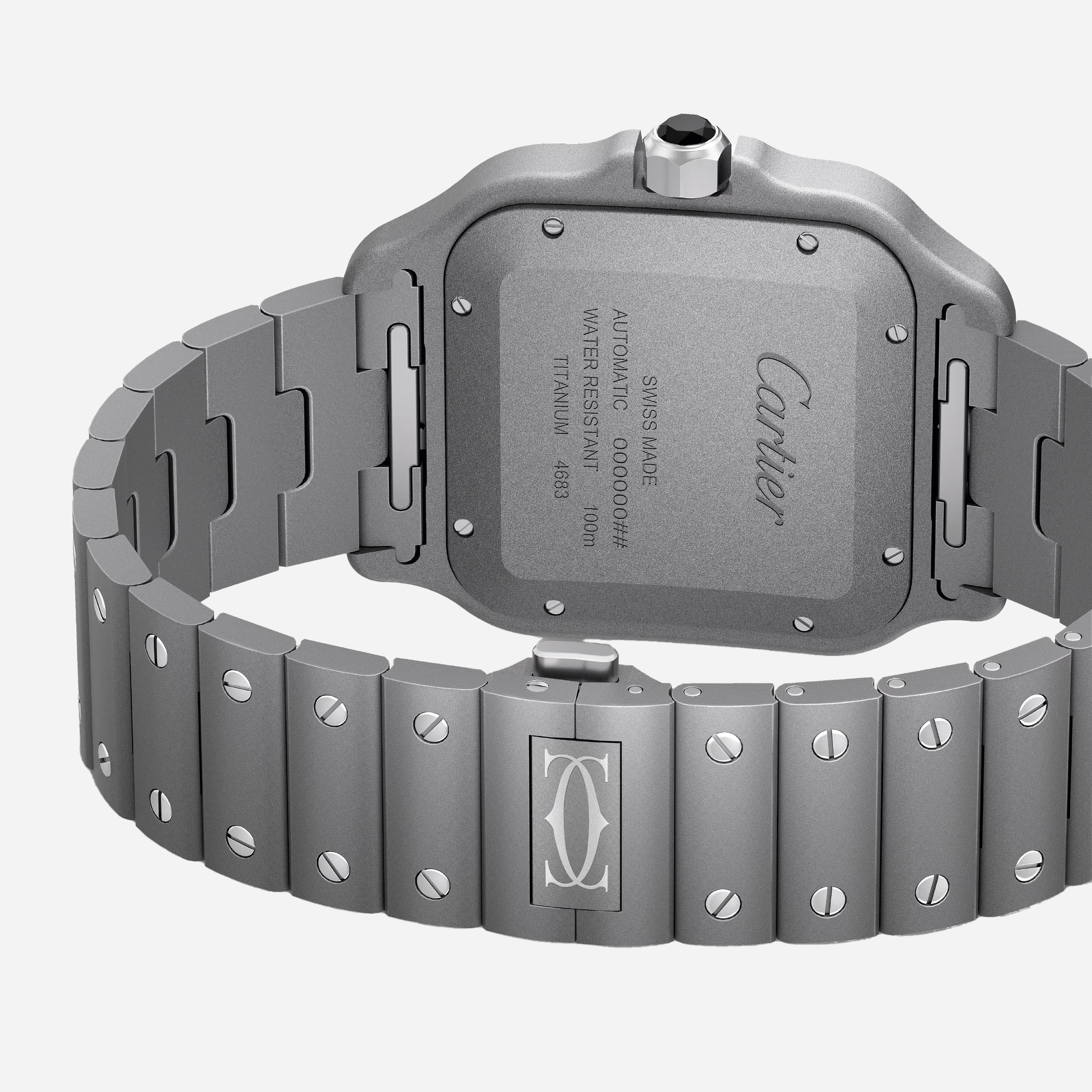 Cartier Santos De Cartier White Dial Steel Strap Watch - WSSA0089