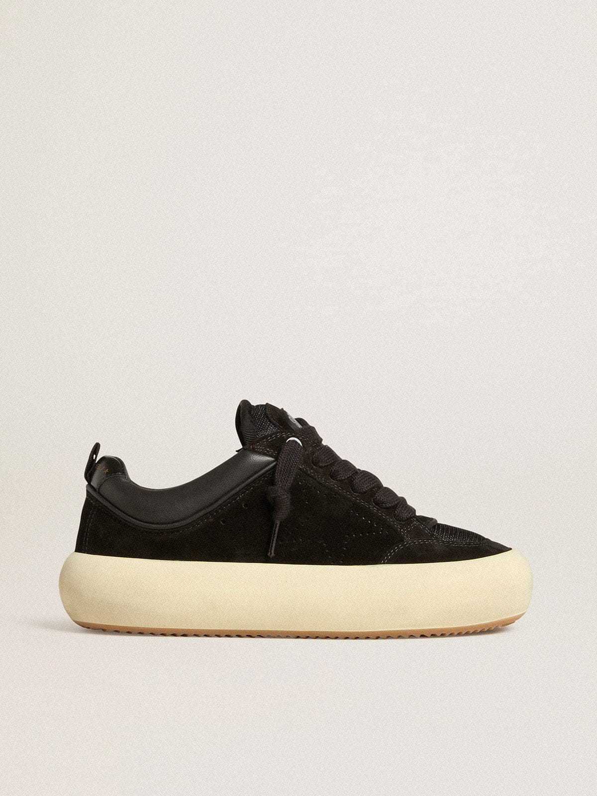 Golden Goose Womens Space-Star Cube In Black Suede With Perforated Star Womens
