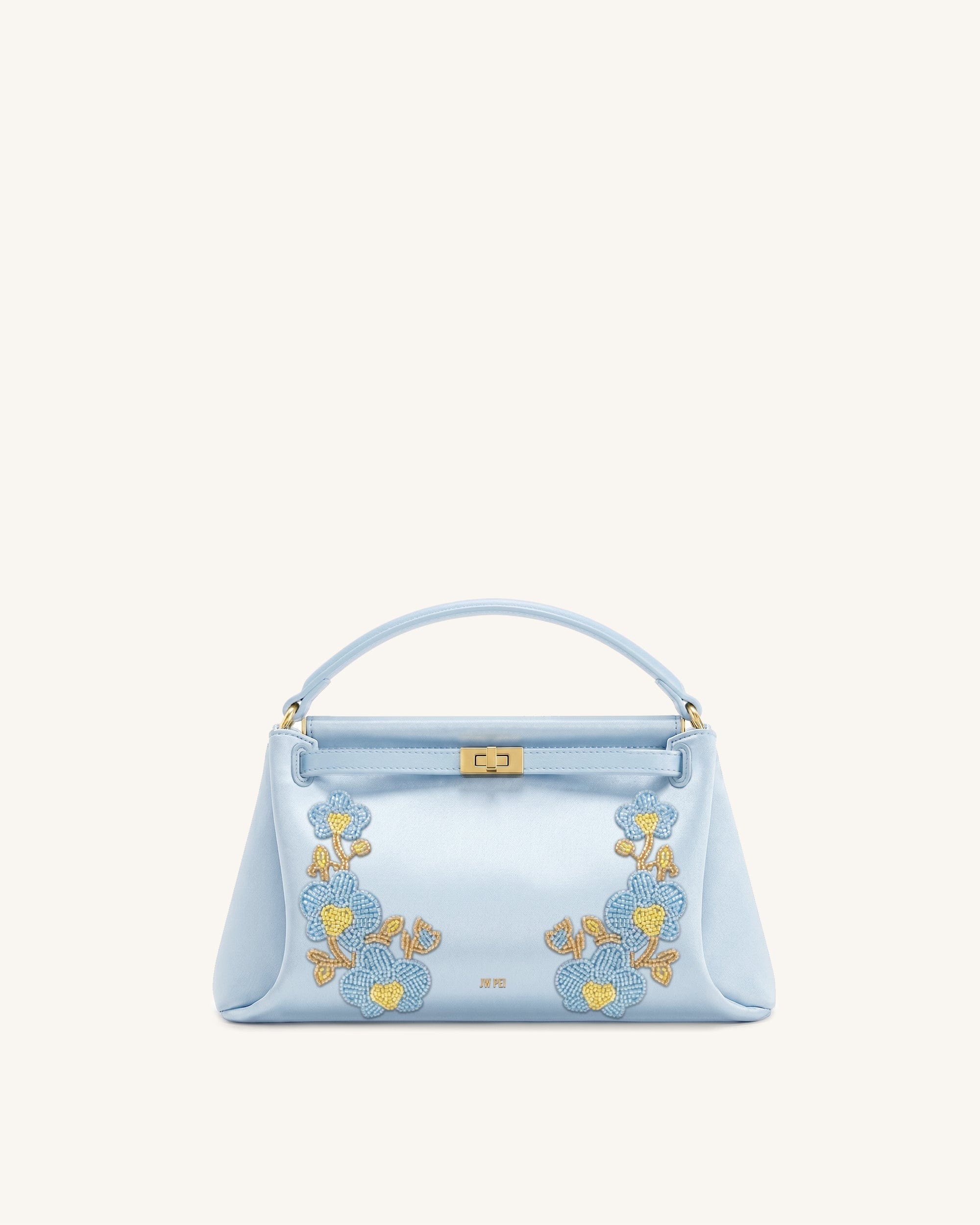 Jw Pei Carmen Beaded Orchid Top Handle Bag Light Blue
