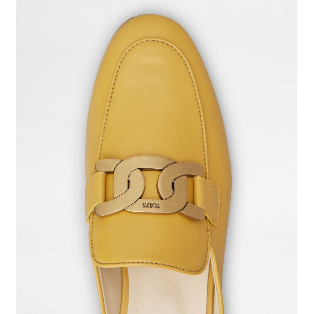 Tods Mules In Leather Yellow Womens