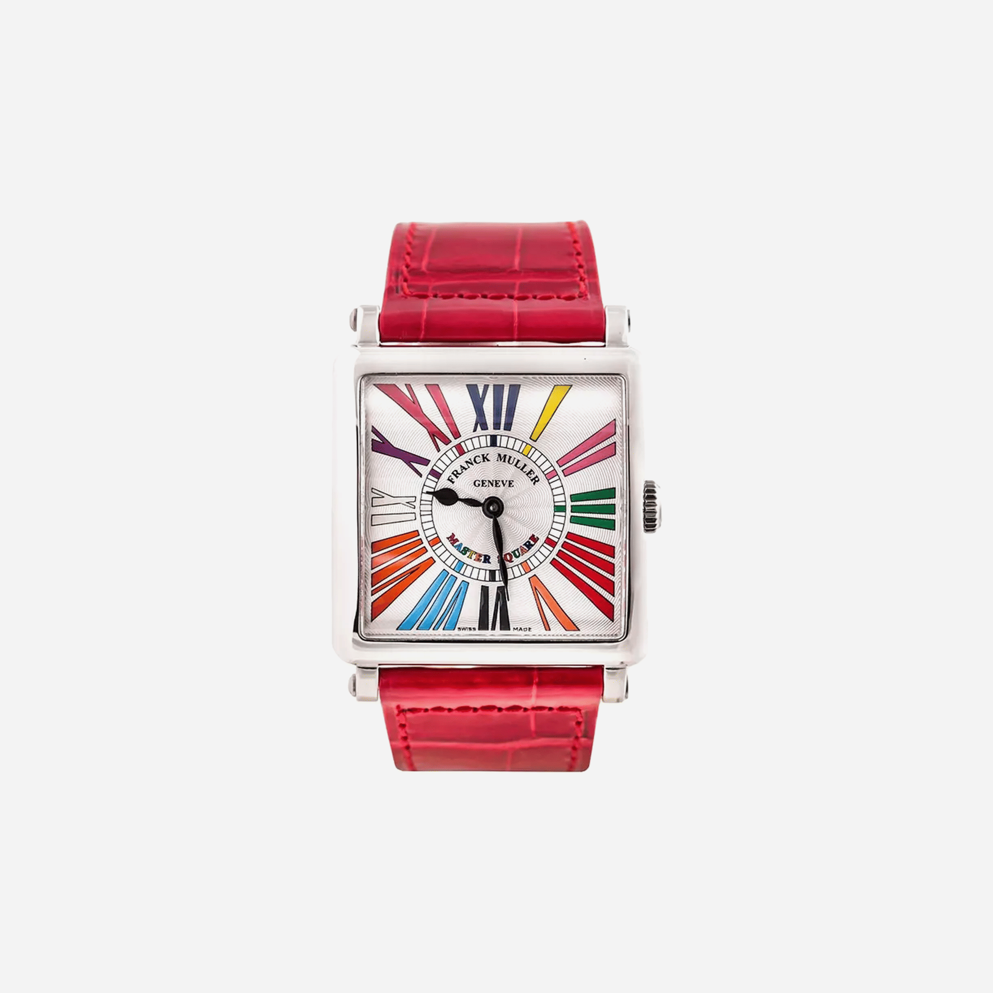 Franck Muller Master Square Grey Dial Leather Strap Watch WMNS - 6002 M QZ COL DRM R