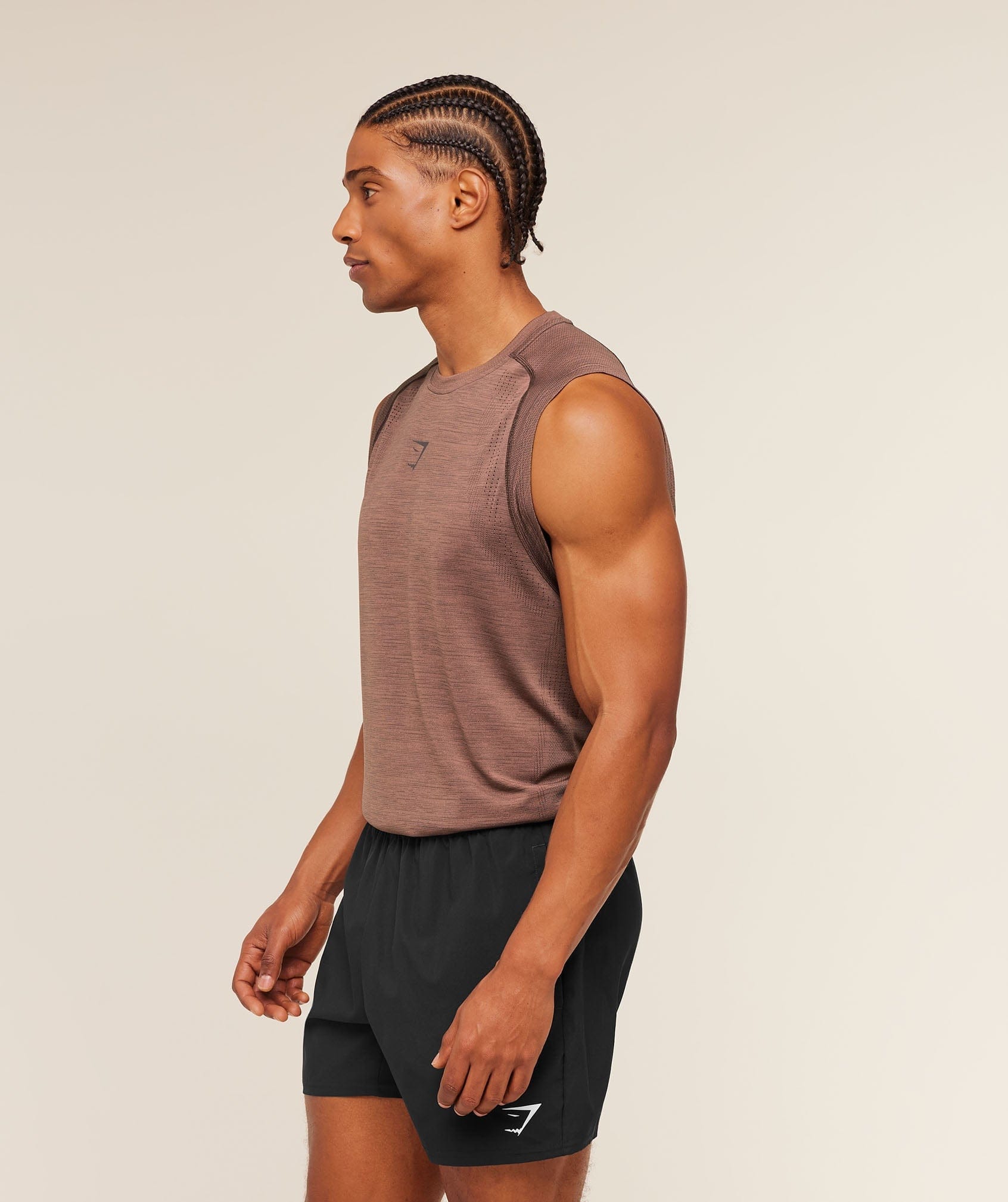 Gymshark Versatile Seamless Tank Taupe Brown