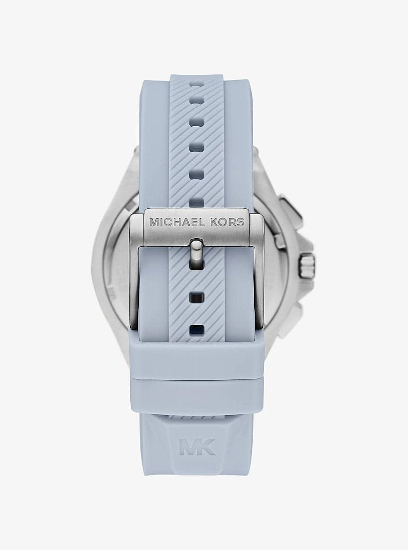 Michael Kors Oversized Lennox Silver-Tone and Silicone Watch Silver