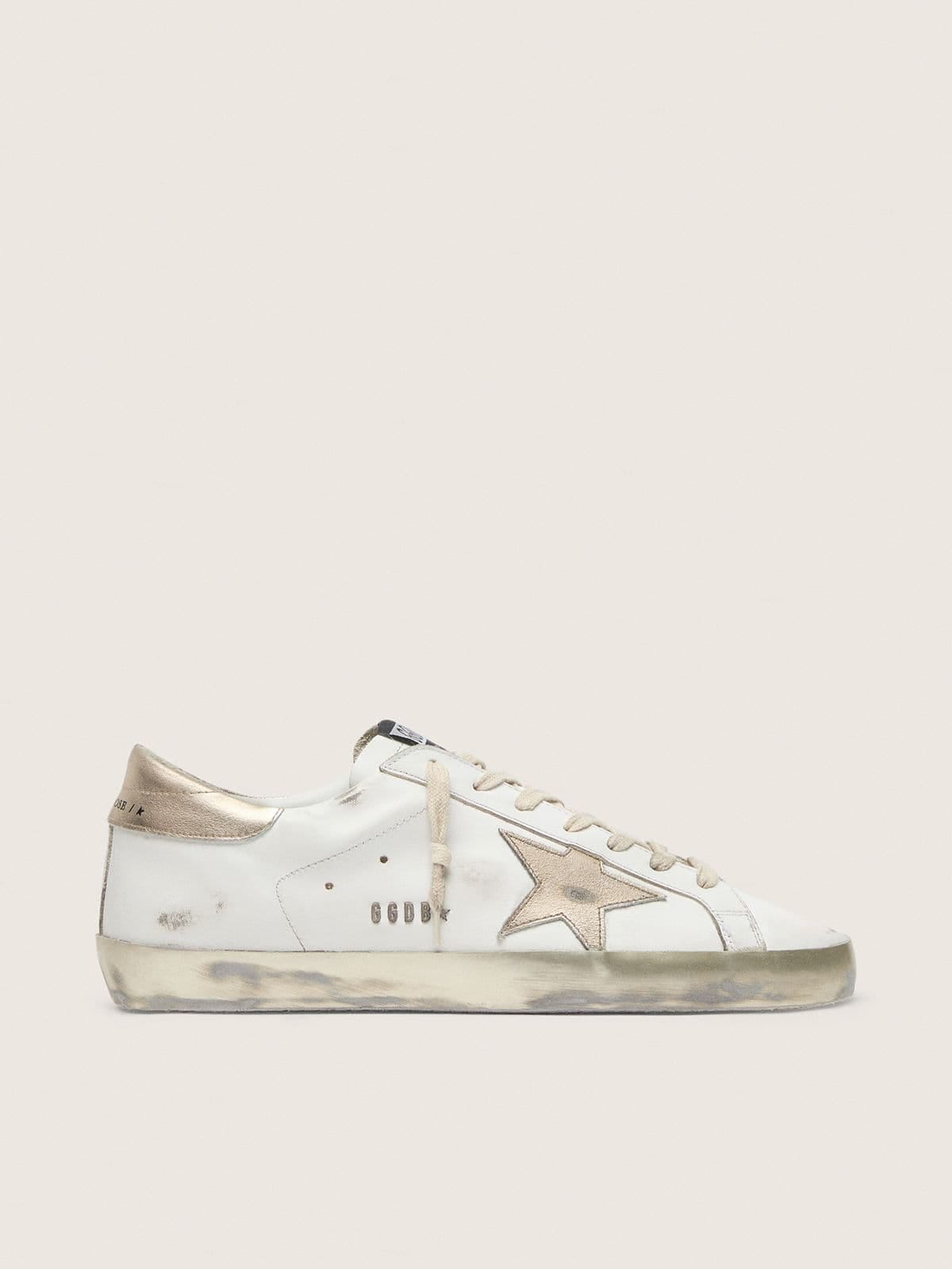 Golden Goose Mens Super-Star With Gold Sparkle Foxing And Lettering Mens