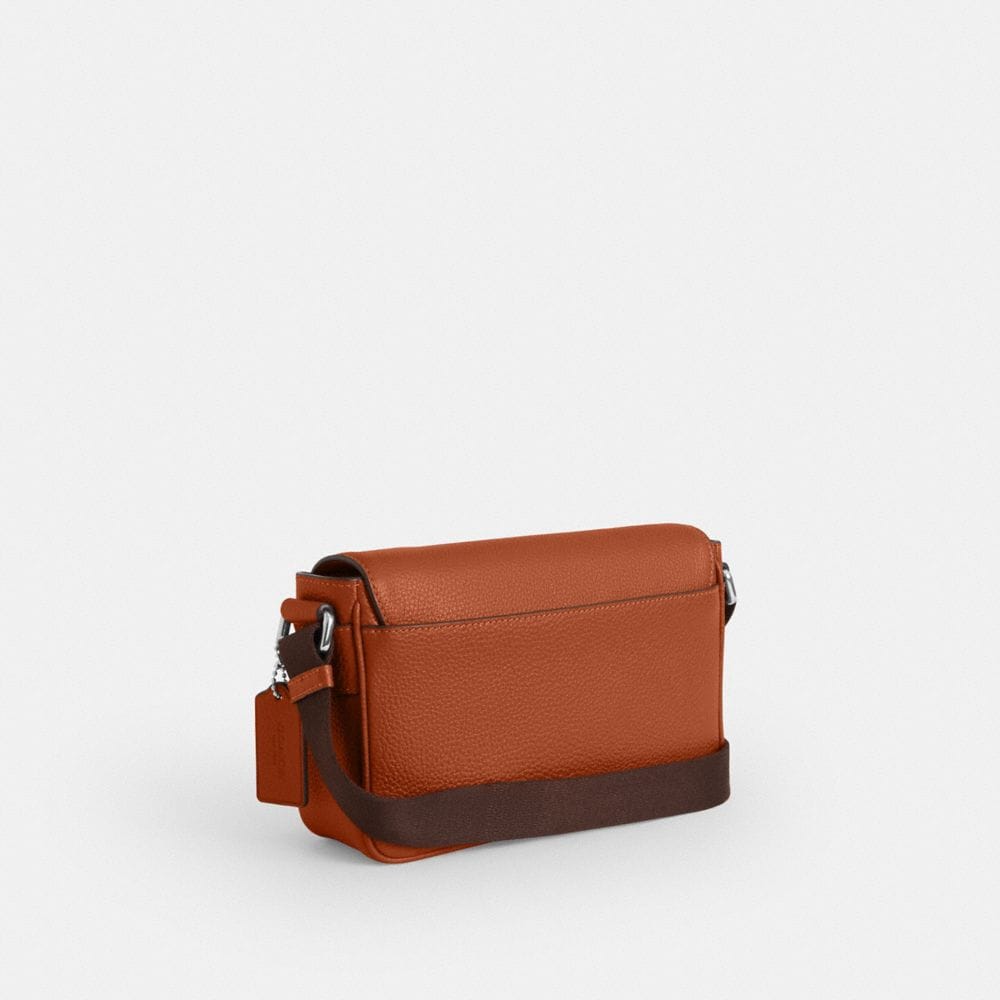 Coach Jack Small Flap Crossbody Bag Silver Amber Brown