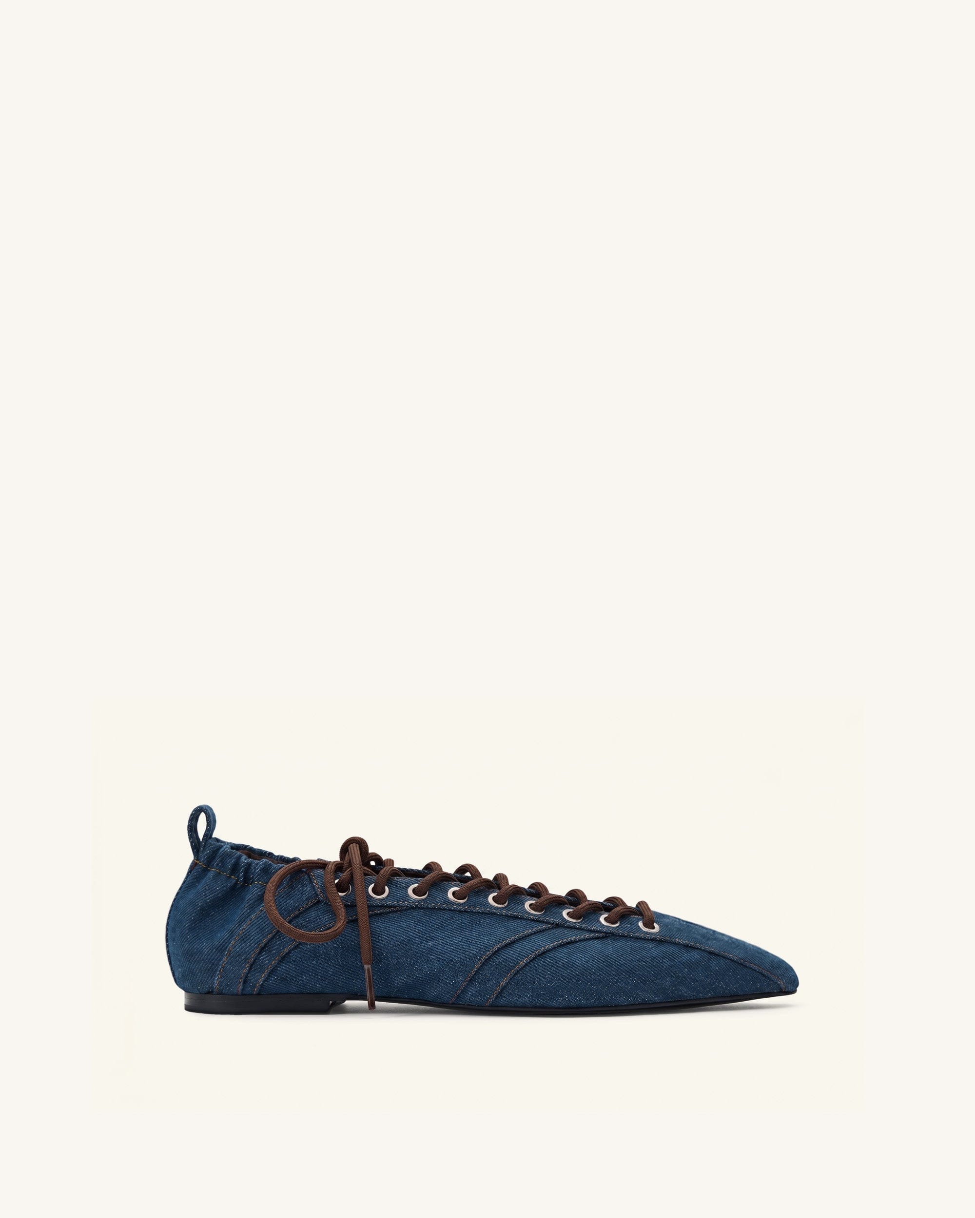 Jw Pei Ava Lace Up Flats Denim Blue