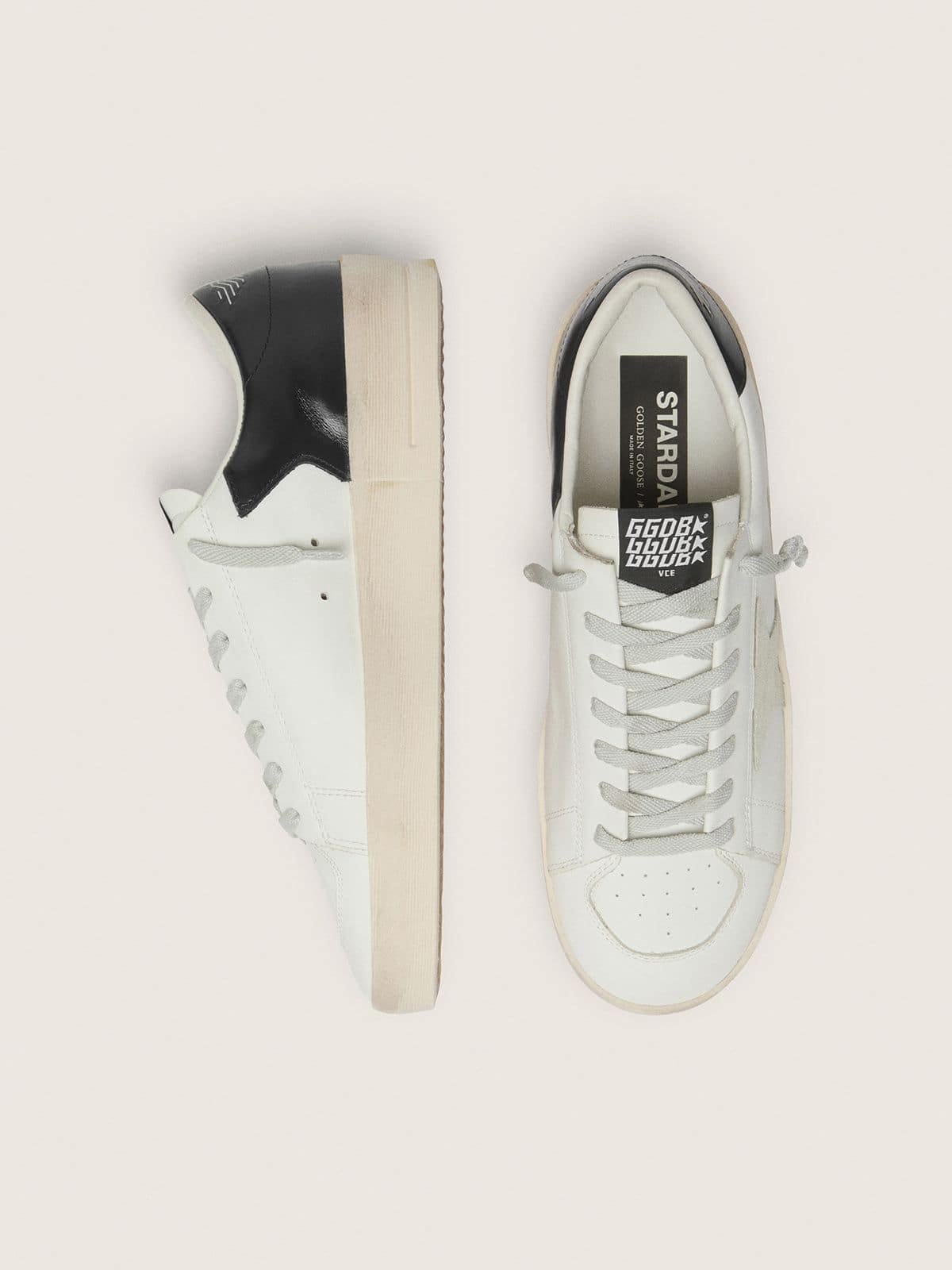 Golden Goose Mens Stardan With Star In Ice-Gray Suede And Blu-Navy Heel Tab Mens