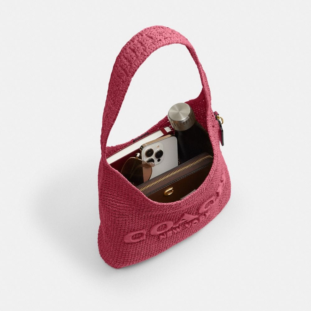 Coach Brooklyn Shoulder Bag 28 Brass Dark Fuchsia