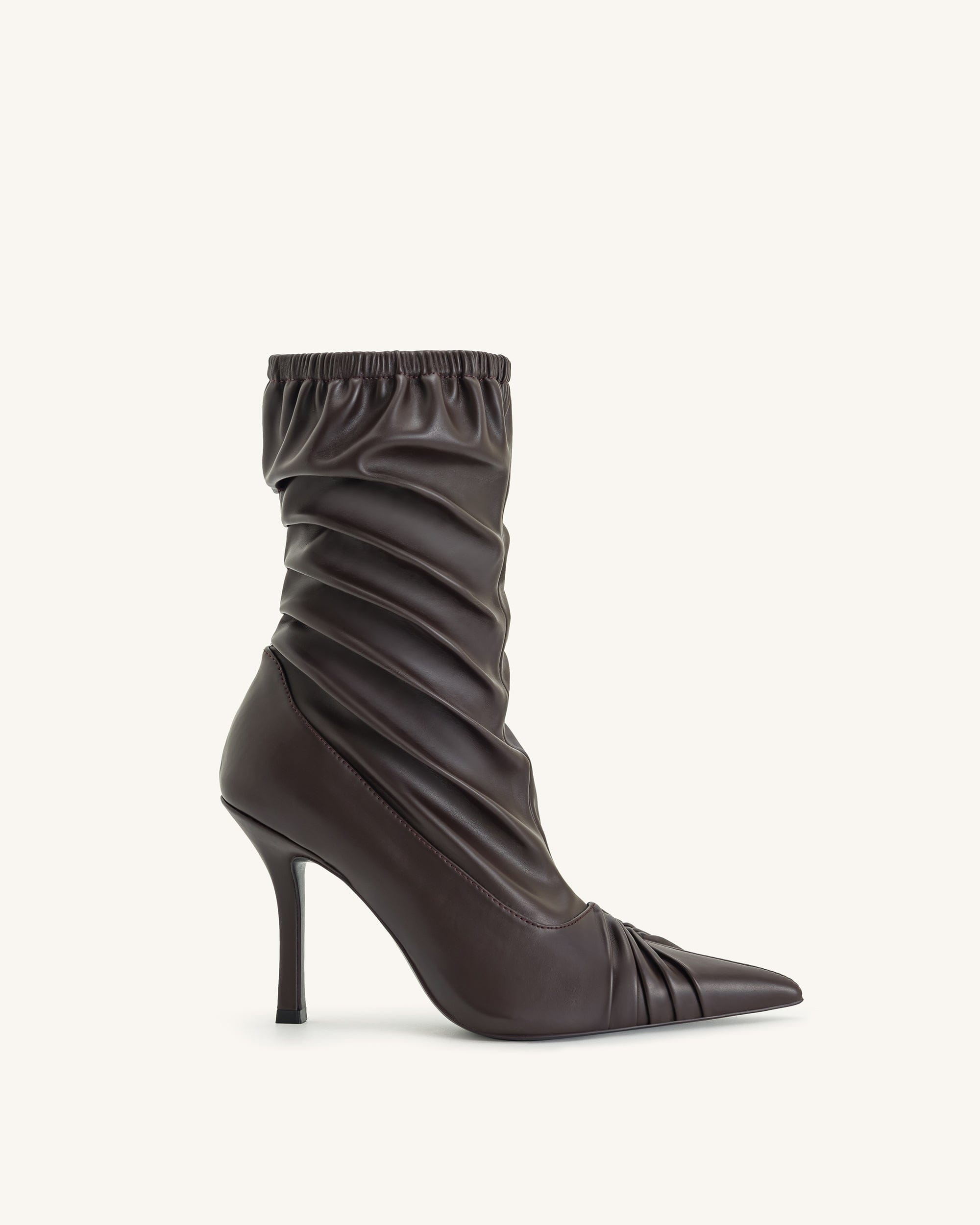 Jw Pei Joanne Paneled Detailing Leather Ankle Boots Burgundy