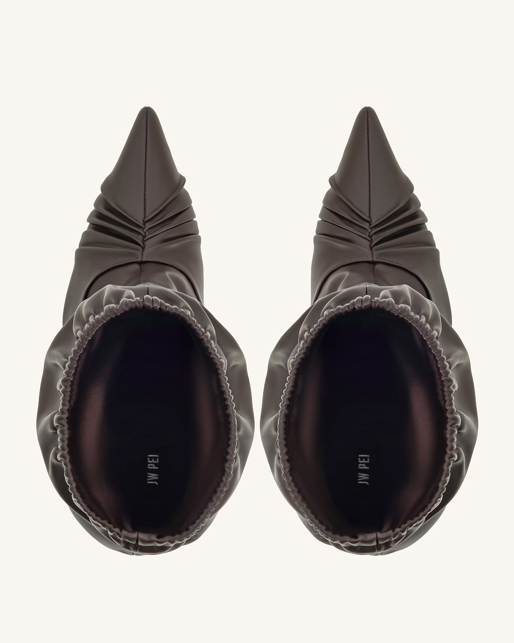 Jw Pei Joanne Paneled Detailing Leather Ankle Boots Burgundy