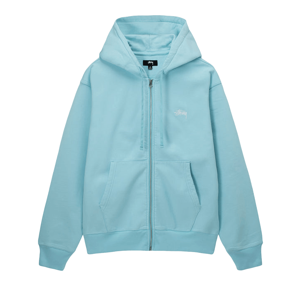 Stussy Stock Logo Zip Hoodie Blue