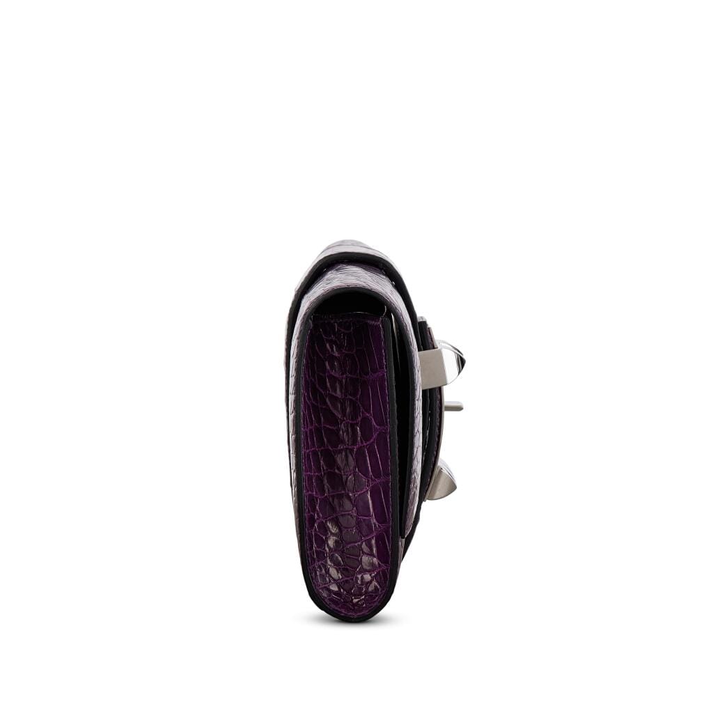 Amethyst Shiny Alligator Medor Clutch 23 Palladium Hardware, 2014