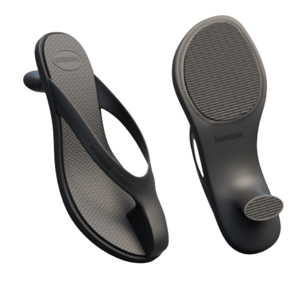Havaianas Wmns Kitten Heel Rubber Thong Black Sandal