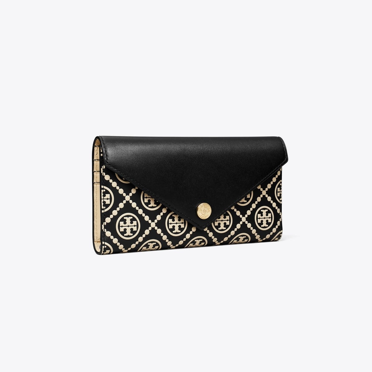 T Monogram Contrast Embossed Envelope Wallet