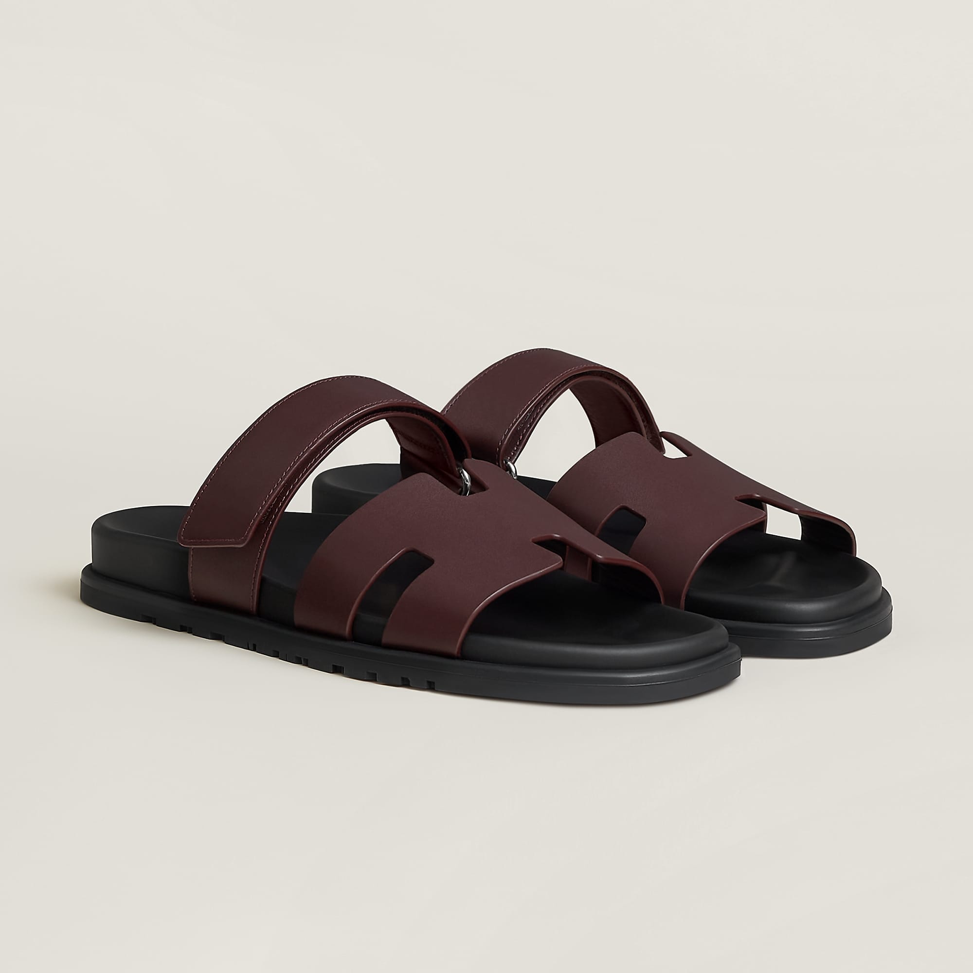 Hermes Chypre sandal Bordeaux
